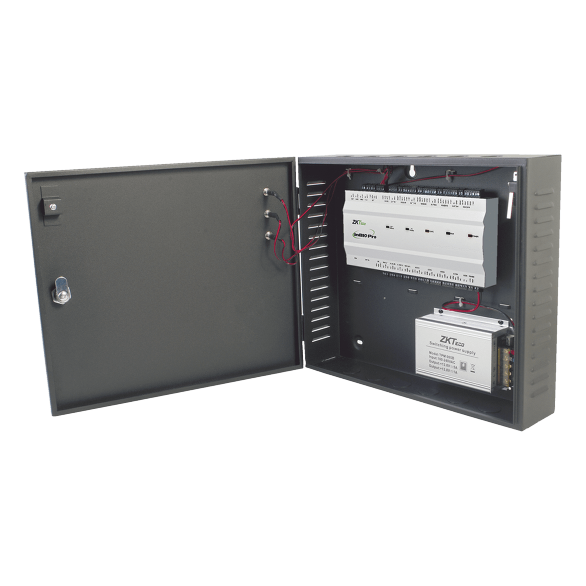 Controlador de Acceso 4 Puertas / 20,000 Huellas / 30,000 Tarjetas / TCP/IP / ADMS PUSH / Fuente 12V 5A / Gabinete — ZKTECO · SKU INBIO-460PRO-20K