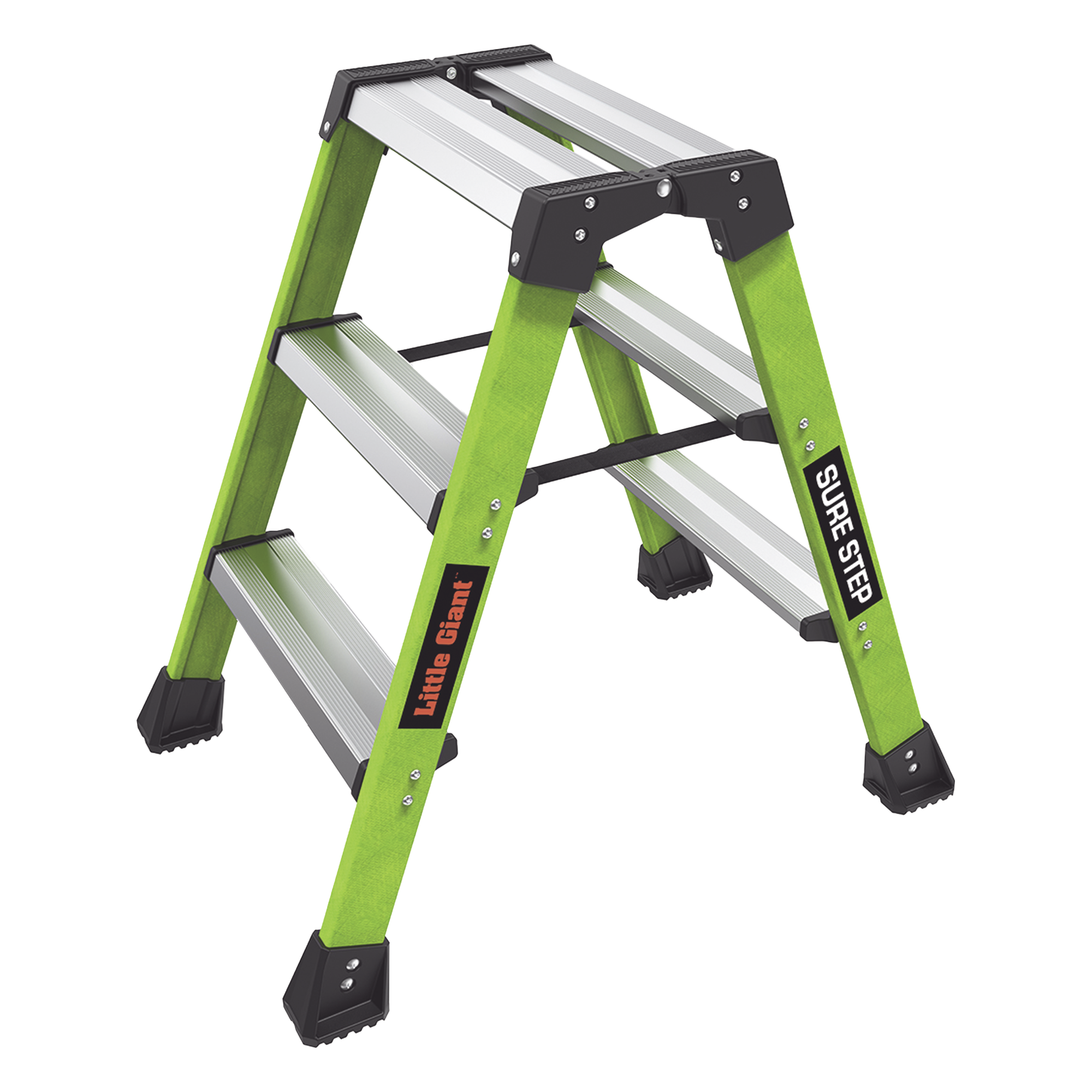 Taburete de Fibra de Vidrio / 2 Peldaños / Capacidad 170 kg (375 lbs) / Clasificación IAA / Plataforma 19x36 cm — Little Giant Ladder Systems · SKU SURESTEP