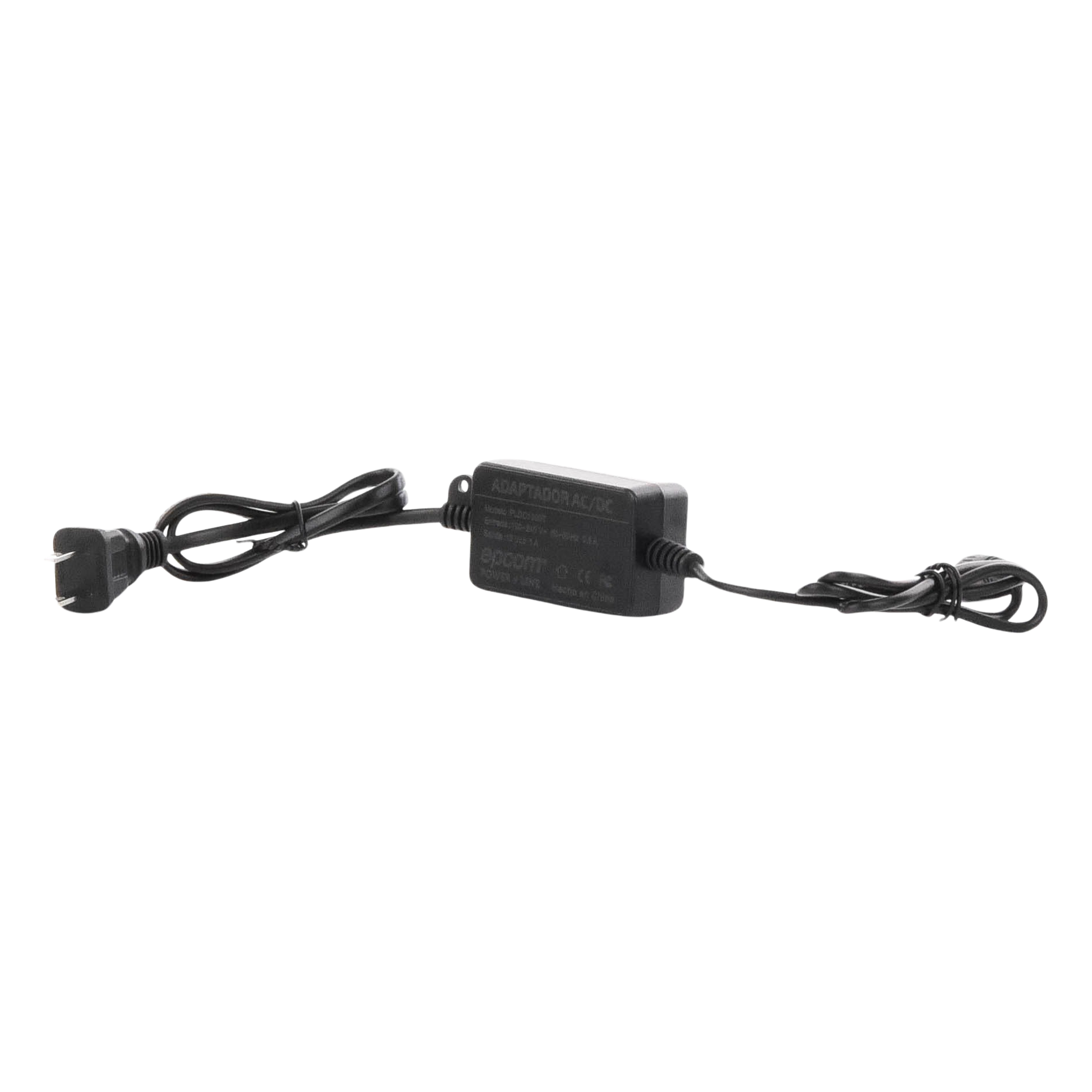 Adaptador de Pared de 12Vcc @ 1 A con cable y clavija Nema 1-15 / 0.5 metros a la toma de alimentación / 0.5 metros a la conexión del dispositivo