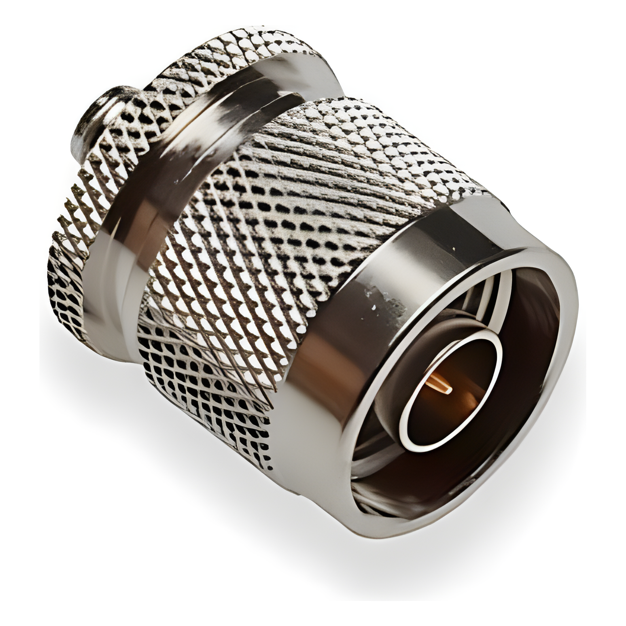Adaptador RF en Línea / SMA Hembra a N Macho / Cuerpo Bronce Niquelado / Contacto Oro / Aislante Teflón
