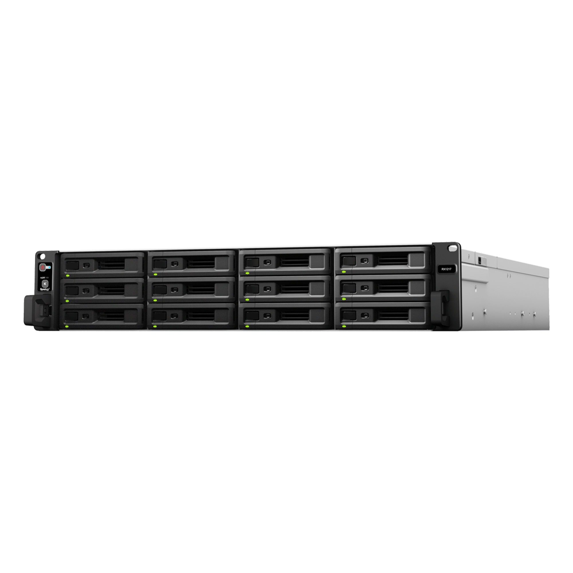 Unidad de Expansión NAS / 12 Bahías / SATA 3.5" y 2.5" / Intercambio en Caliente / Expansión RAID en Línea / Fuentes Redundantes Opcionales — SYNOLOGY · SKU RX-1217