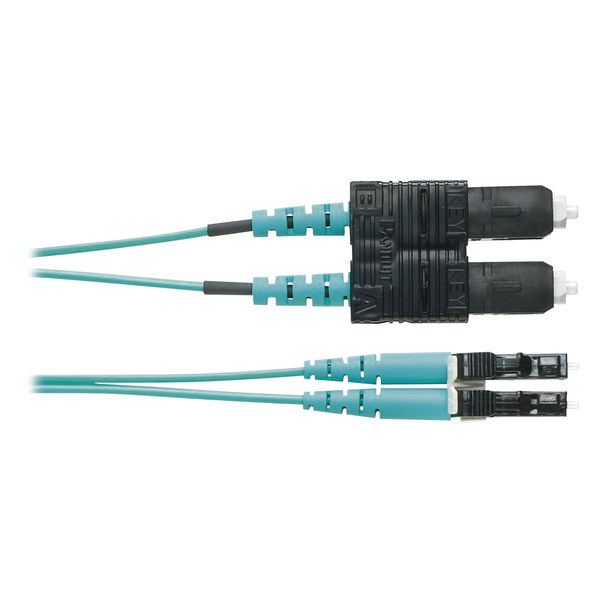 Jumper de Fibra Óptica / Multimodo OM4 50/125 / LC-SC Duplex / OFNR Riser / Aqua / 3 m (9.84 ft) — PANDUIT · SKU FZ2ERLNSNSNM003