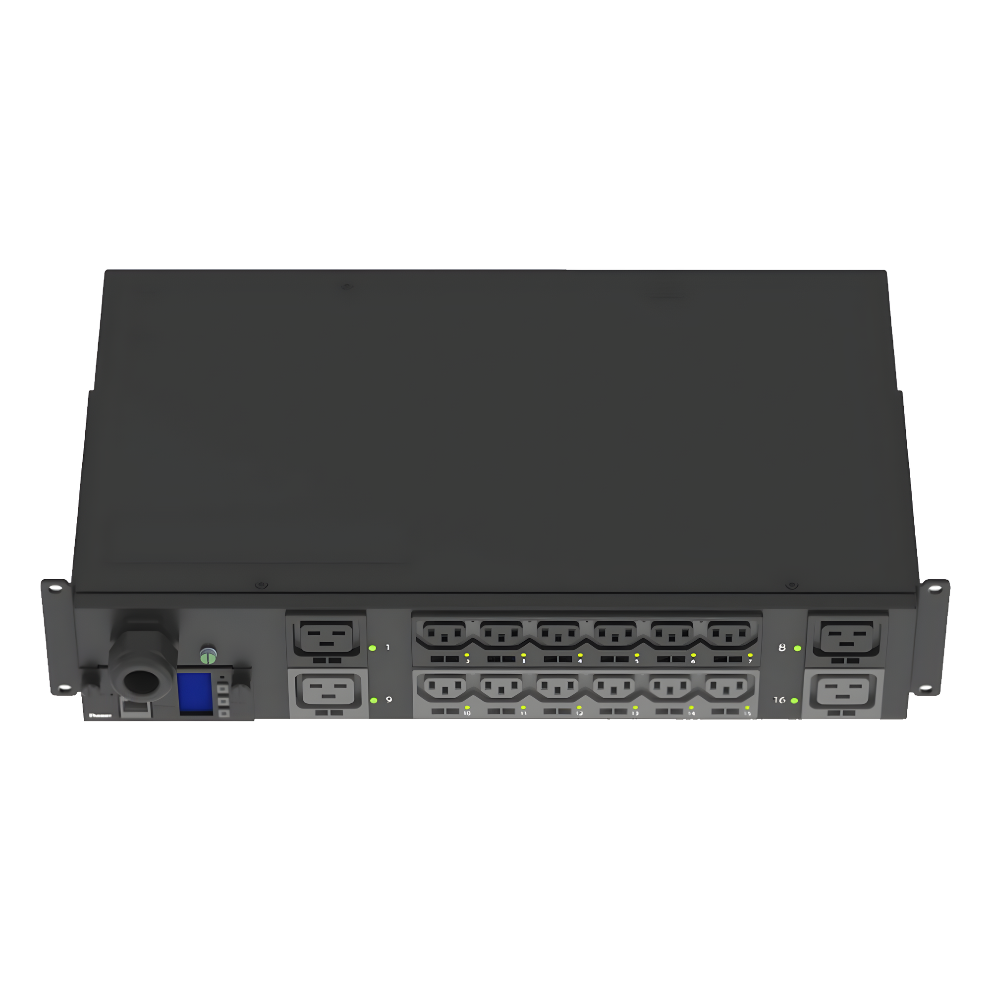 PDU Monitoreable y Switchable / 16 Salidas C13/C19 / Entrada NEMA L6-30P / 208 Vca / 30 A / 2U Horizontal 19 in / Cable 3 m (9.8 ft)