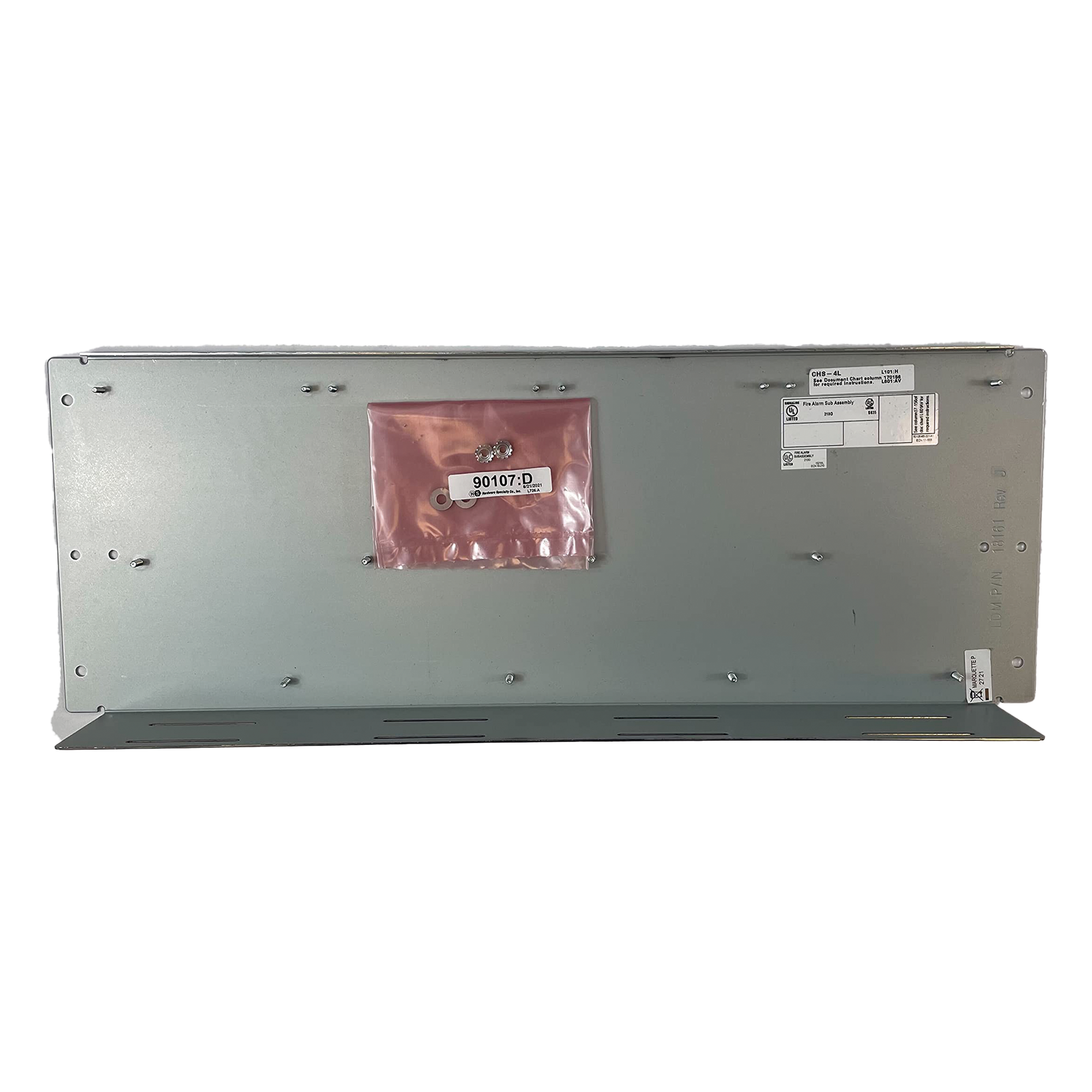 Chasis de Montaje / 4 Posiciones / Bajo Perfil / Amplificadores de Audio / Gabinete Serie CAB-4 — NOTIFIER · SKU CHS-4L