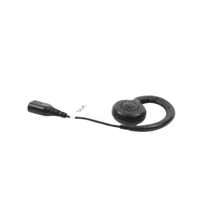 Auricular giratorio con gancho en forma de "G" con cable de fibra trenzada y conector SNAP.  Requiere micrófono de solapa de 1 o 2 hilos de la Serie SNAP.