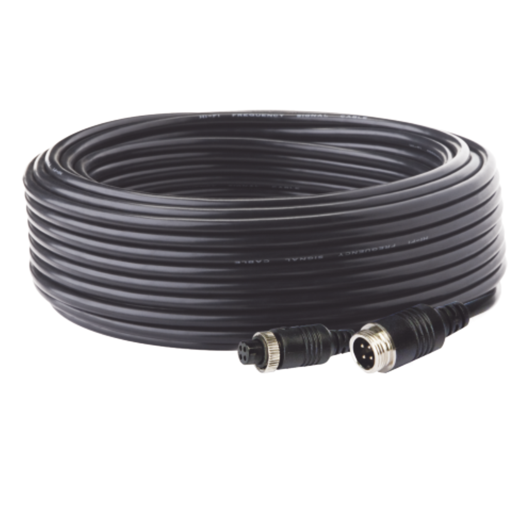 Cable de Extensión para Cámara de Vehículo Industrial / 20 m (65 ft) / 4 Pines / Conexión Roscada / HD en Baja Luz — ECCO · SKU ECTC204