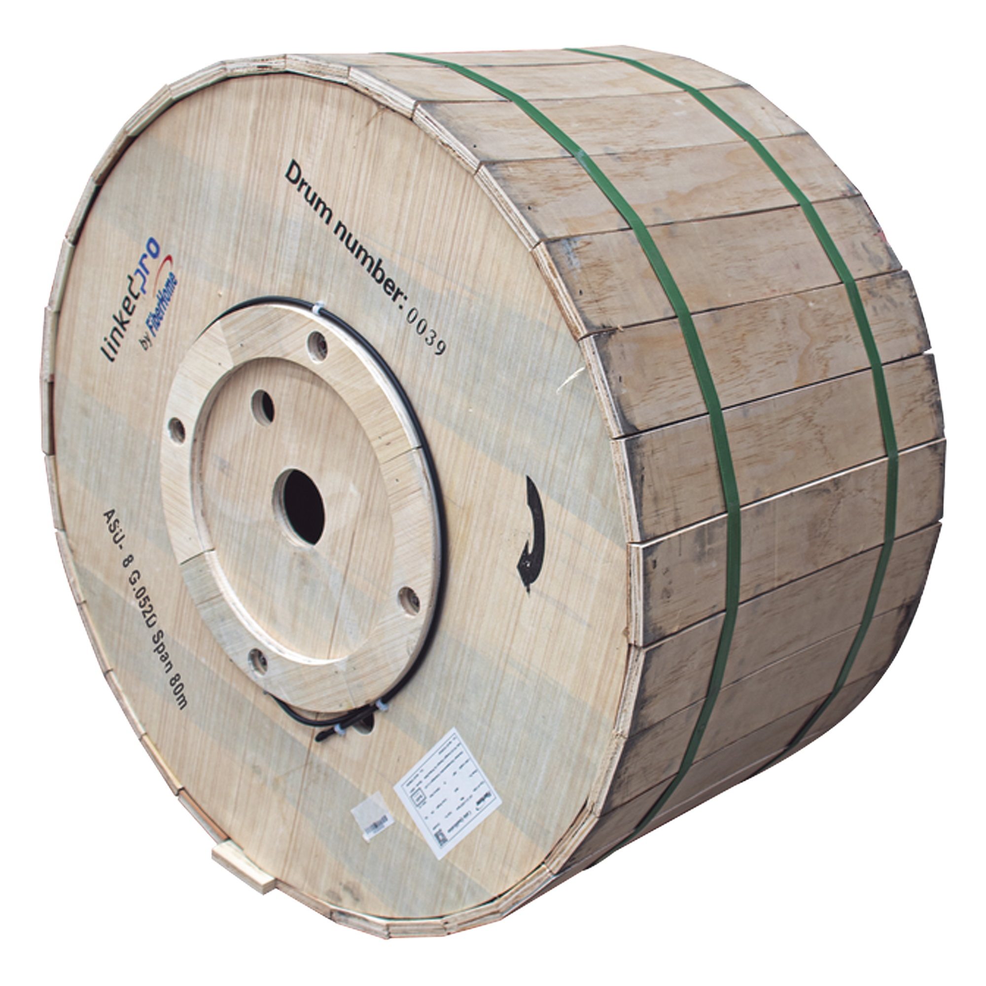 Cable Fibra Óptica Aérea Mini ADSS / 8 Hilos Monomodo G.652D / Span 80 m (262.5 ft) / Cubierta MDPE / -20°C a +65°C — LINKEDPRO BY FIBERHOME · SKU MINI-ADSS-08C/4KM