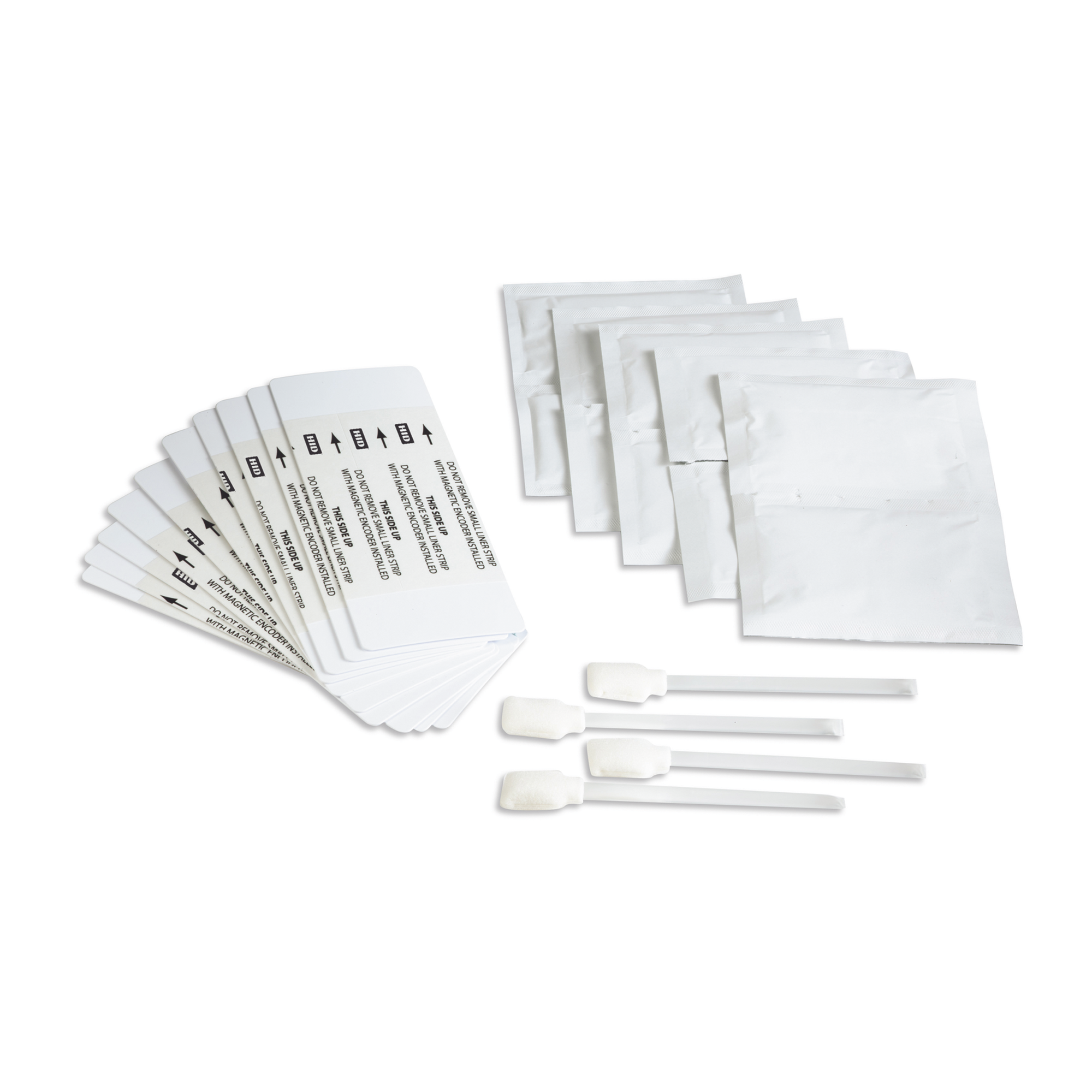 Kit de Limpieza / 4 Hisopos Cabezales / 10 Paños Gasa / 10 Tarjetas / Compatible INK1000 — HID · SKU 062150