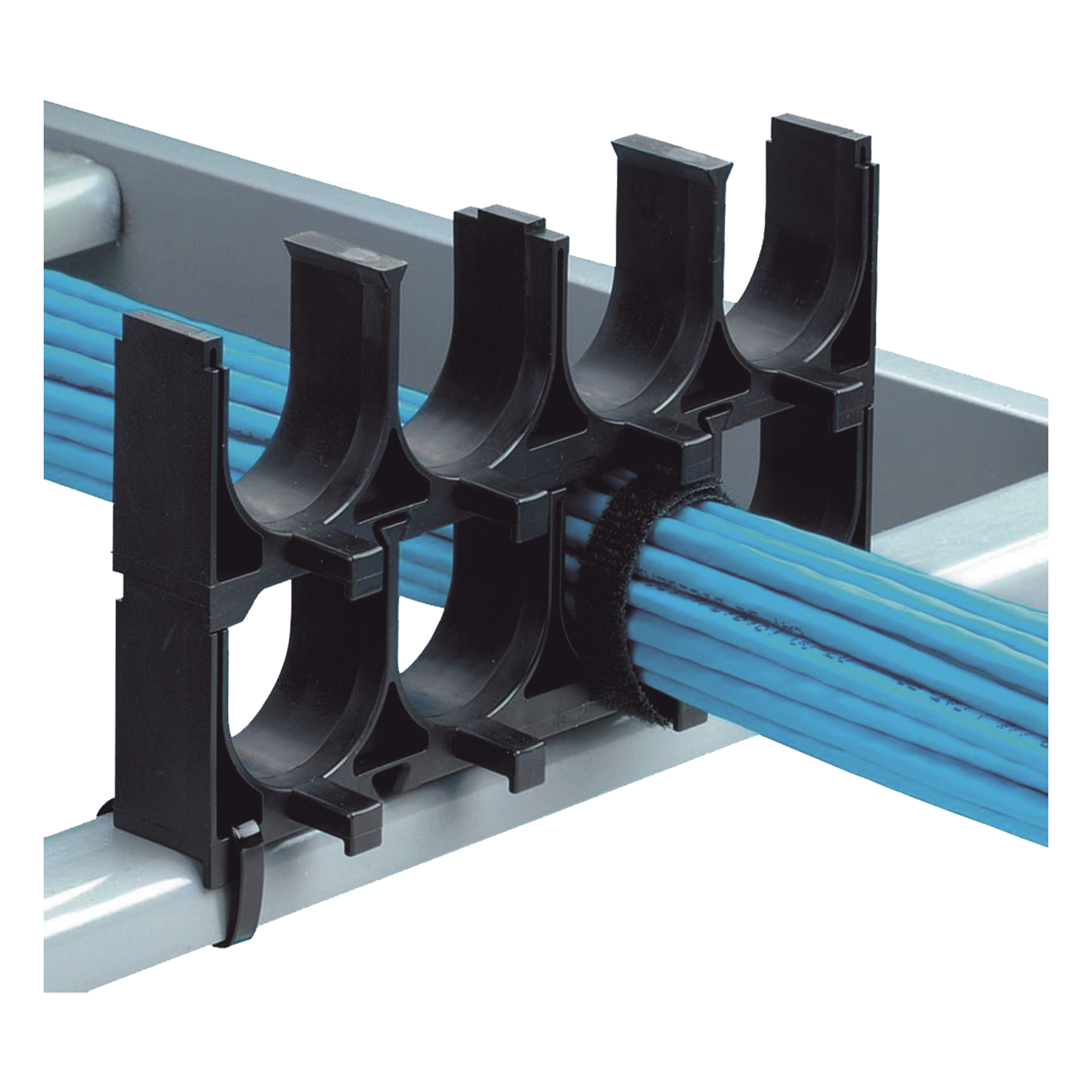 Espaciador de Cables Apilable / 4 Espacios / 1.25 in (31.8 mm) / Nylon 6.6 FR / Negro — PANDUIT · SKU CRS1-125-X