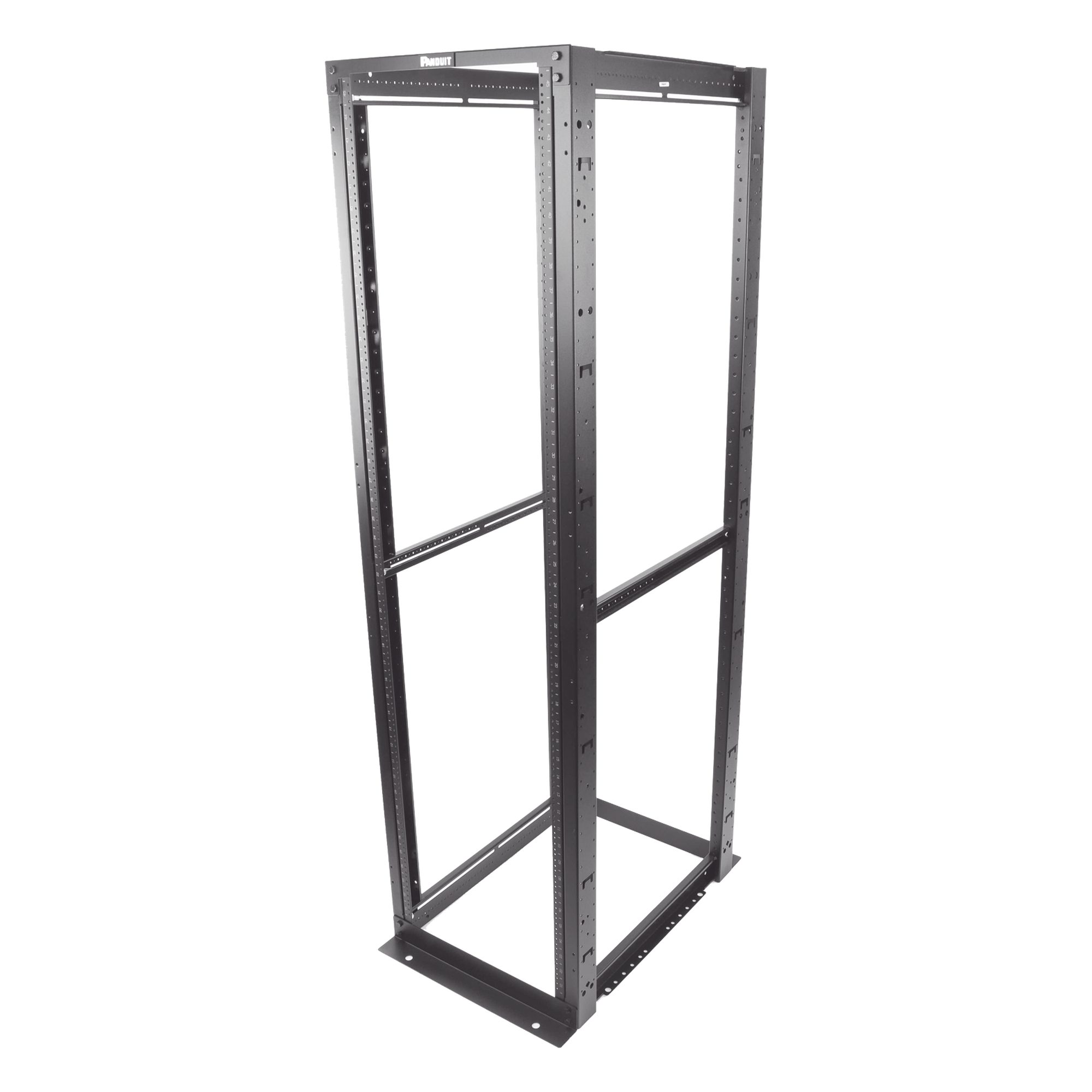 Rack de Cuatro Postes / 45 Unidades de Rack / 19" EIA / Carga 2500 lbs (1134 kg) / Profundidad 762 mm (30 in) / Rieles Numerados Roscados #12-24