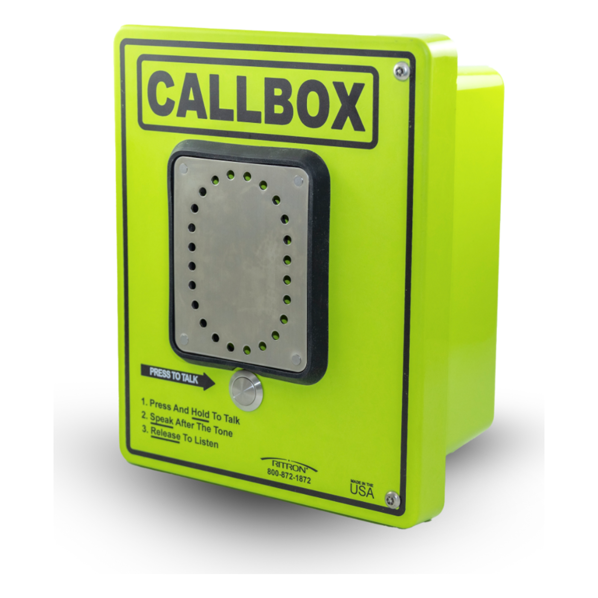 Intercomunicador Inalámbrico UHF / 2 W Transmisión / IP65 Antivandálico / Fibra de Vidrio Reforzada / Control de Acceso Relay / Entrada de Sensor — RITRON · SKU RQX427HD