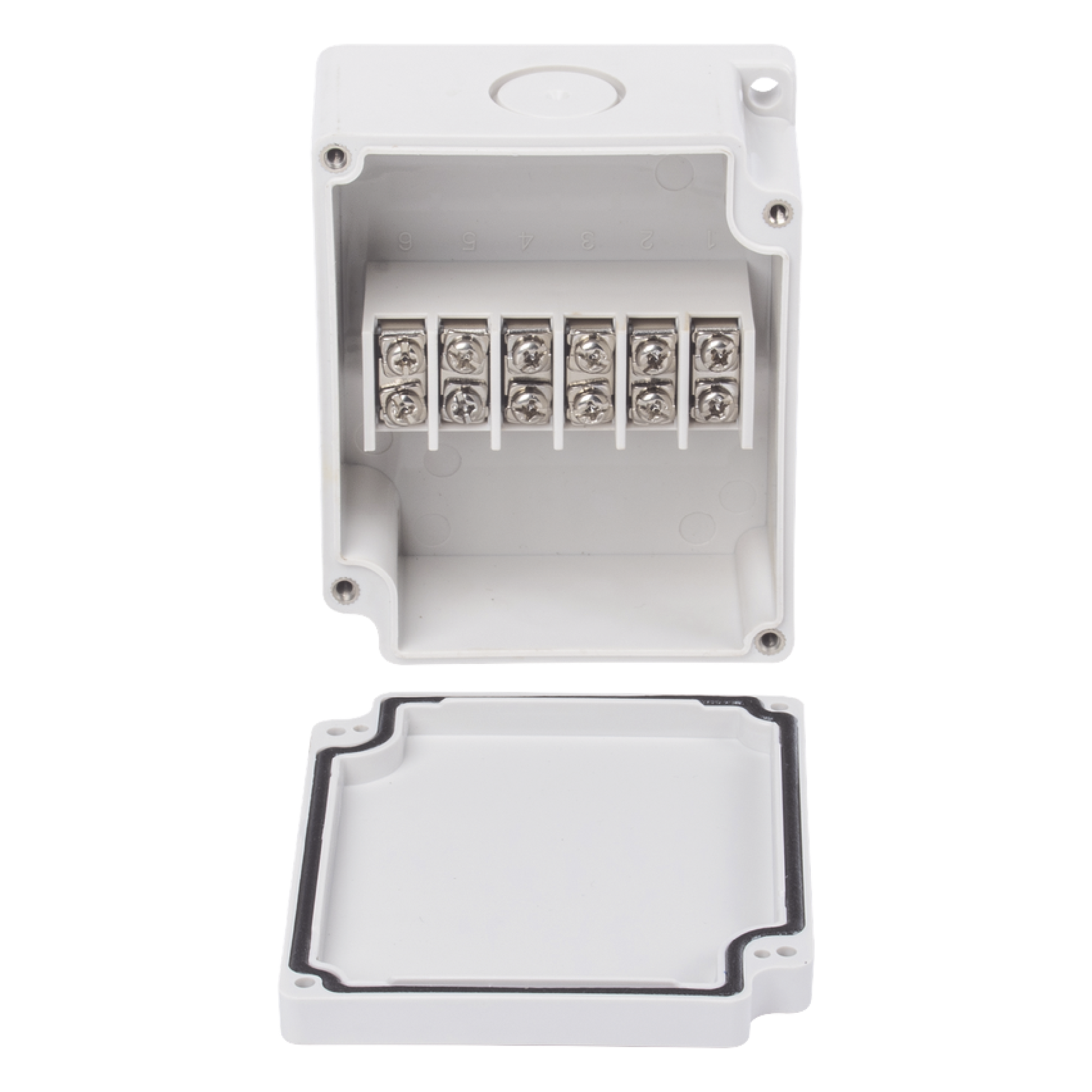 Caja de Interconexión / 6 Terminales / IP65 / 110 VCA / 12-24 VCC / 91 x 75 x 43 mm (3.58 x 2.95 x 1.69 in) — PRECISION · SKU PST-TJ6-PM