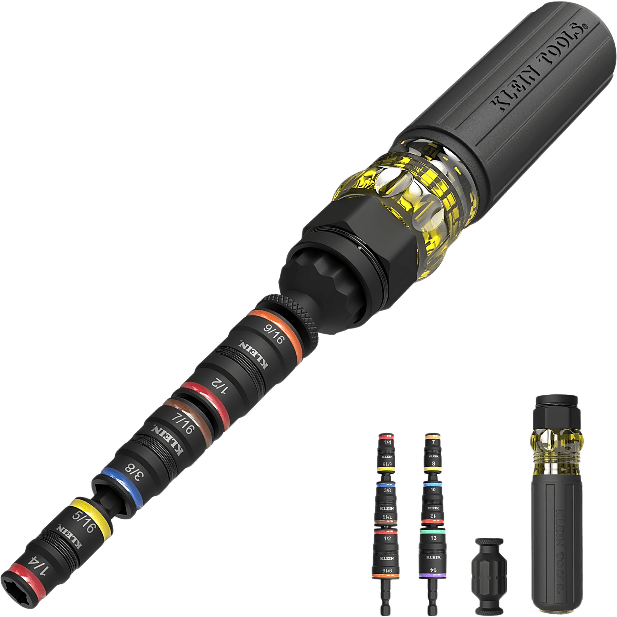 Desarmador de Impacto / 14 en 1 / Magneto de Tierras Raras / Almacenamiento Dual / Asistente de Torque / Dados 7-14 mm — KLEIN TOOLS · SKU 32914HD