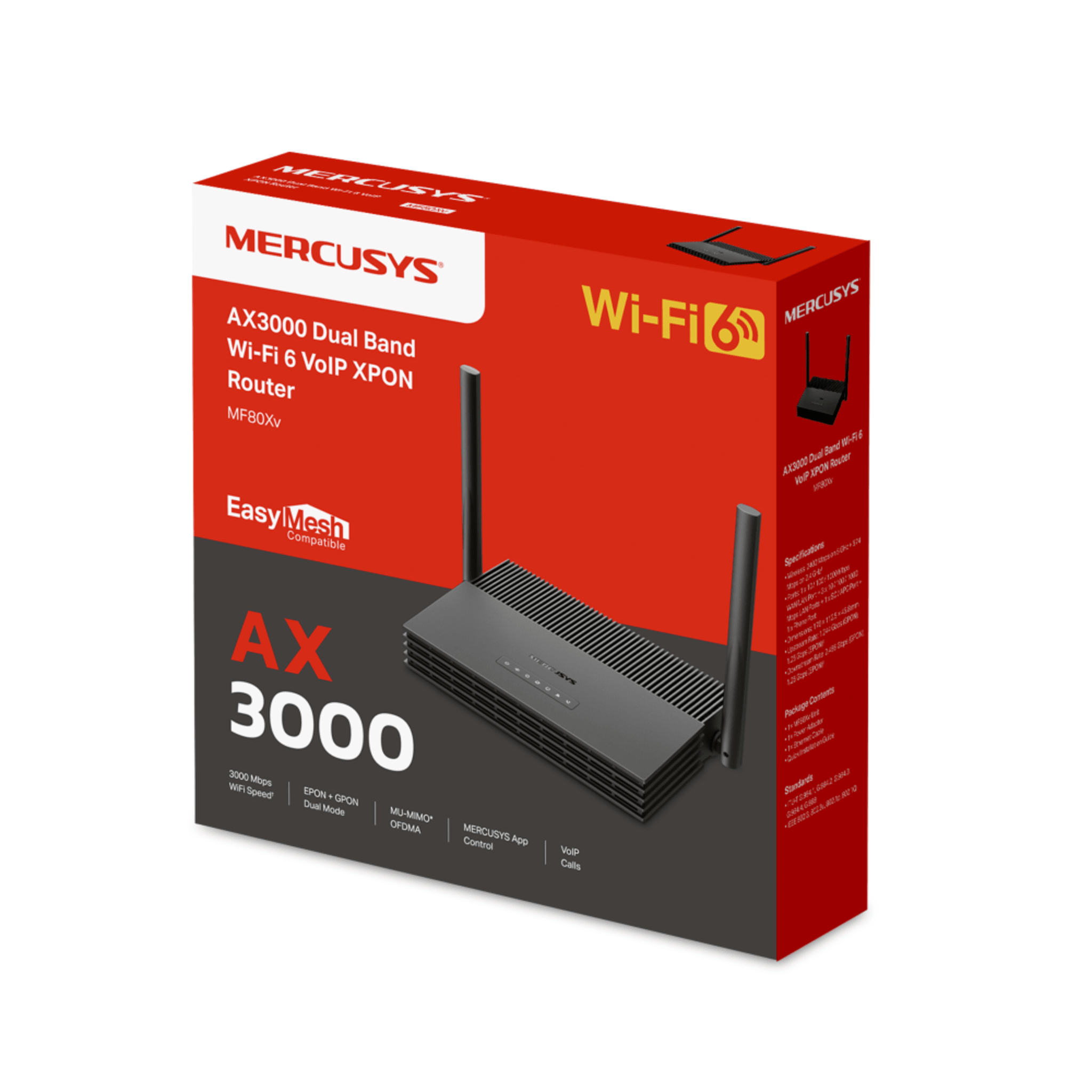 ONU/ONT - XPON Router WiFi 6 AX 3000 / 1 Puerto PON SC/APC / 1 Puerto WAN/LAN Gigabit / 3 Puertos LAN 10/100/1000 MBPS /  Soporta AgiNet Config - AgiNet ACS (herramienta de gestón remota)