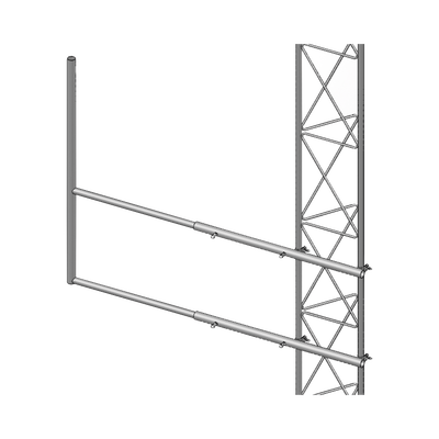 Brazo tipo "F" para tramos STZ-35G, galvanizado por inmersión en caliente.