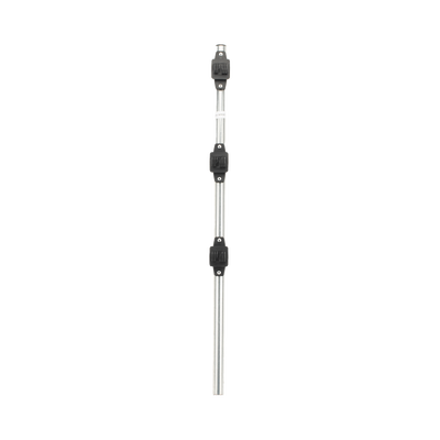 Poste de Paso para Cerca Eléctrica / Tubo de Acero Galvanizado en Caliente / 3 Aisladores con Remache / Longitud 75 cm (29.5 in) / Diámetro 25 mm (1 in) / Peso 0.57 kg — SFIRE · SKU SF-POST-3
