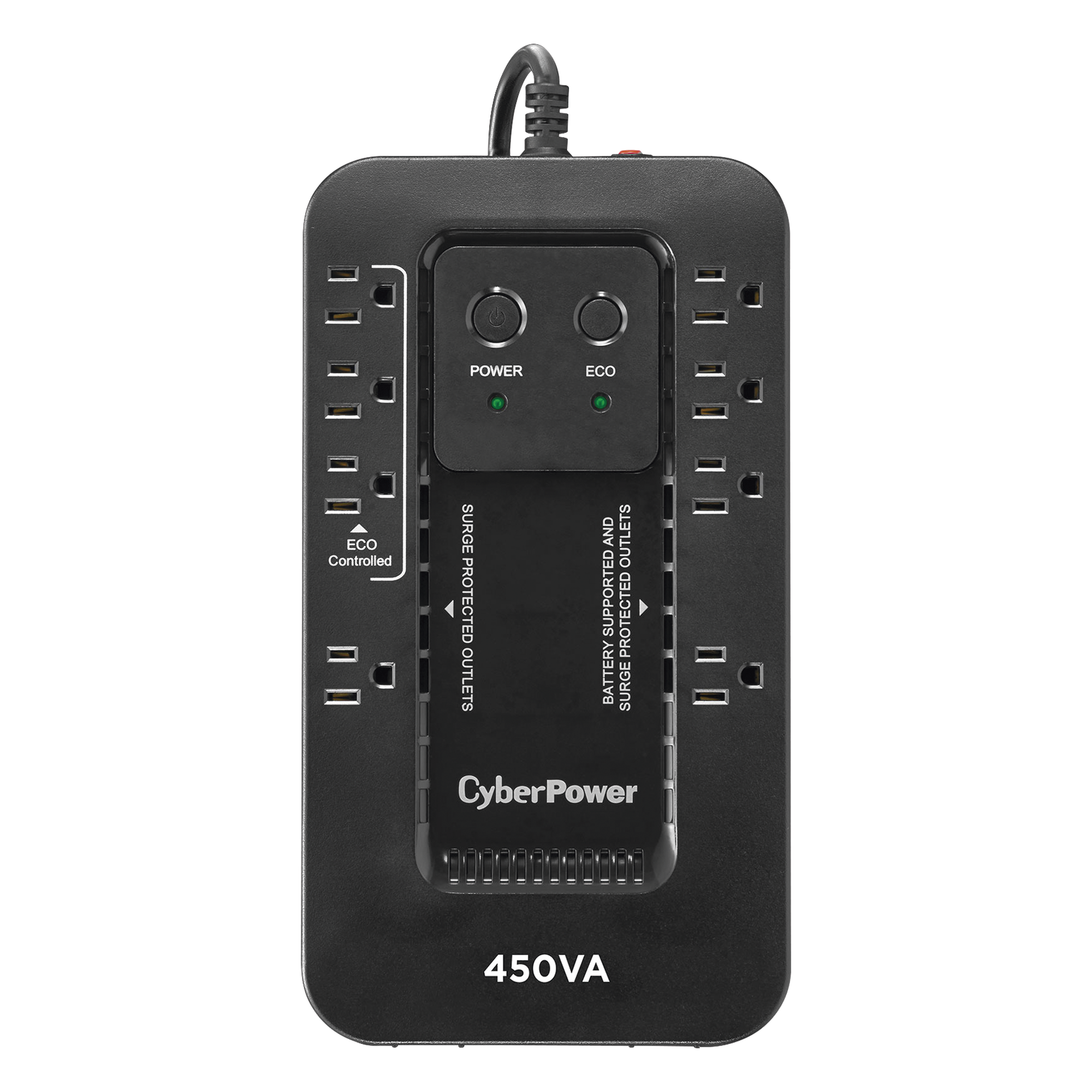 UPS de 450 VA / 260 W / Topología Standby / Modo ECO / 8 Tomas NEMA 5-15R / Entrada 120 Vca — CYBERPOWER · SKU EC450G
