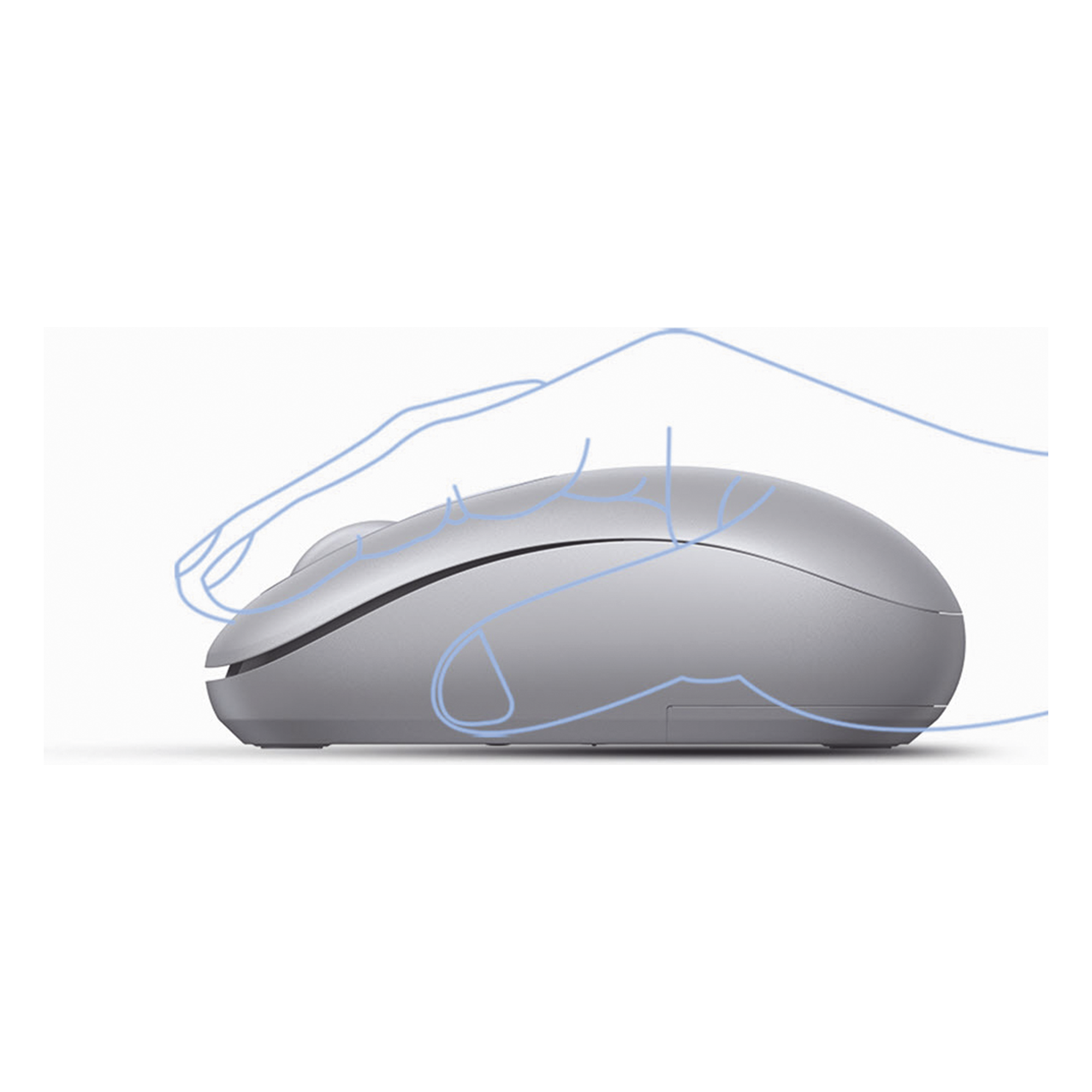 Mouse Inalámbrico 2.4G 800/1200/1600/2400 DPI | Función de 3 botones | Alcance 10m | Silencioso |  Ergonómico | Anti-caída y Anti-interferencias | Batería Alcalina AA incluida  | Color Grey.