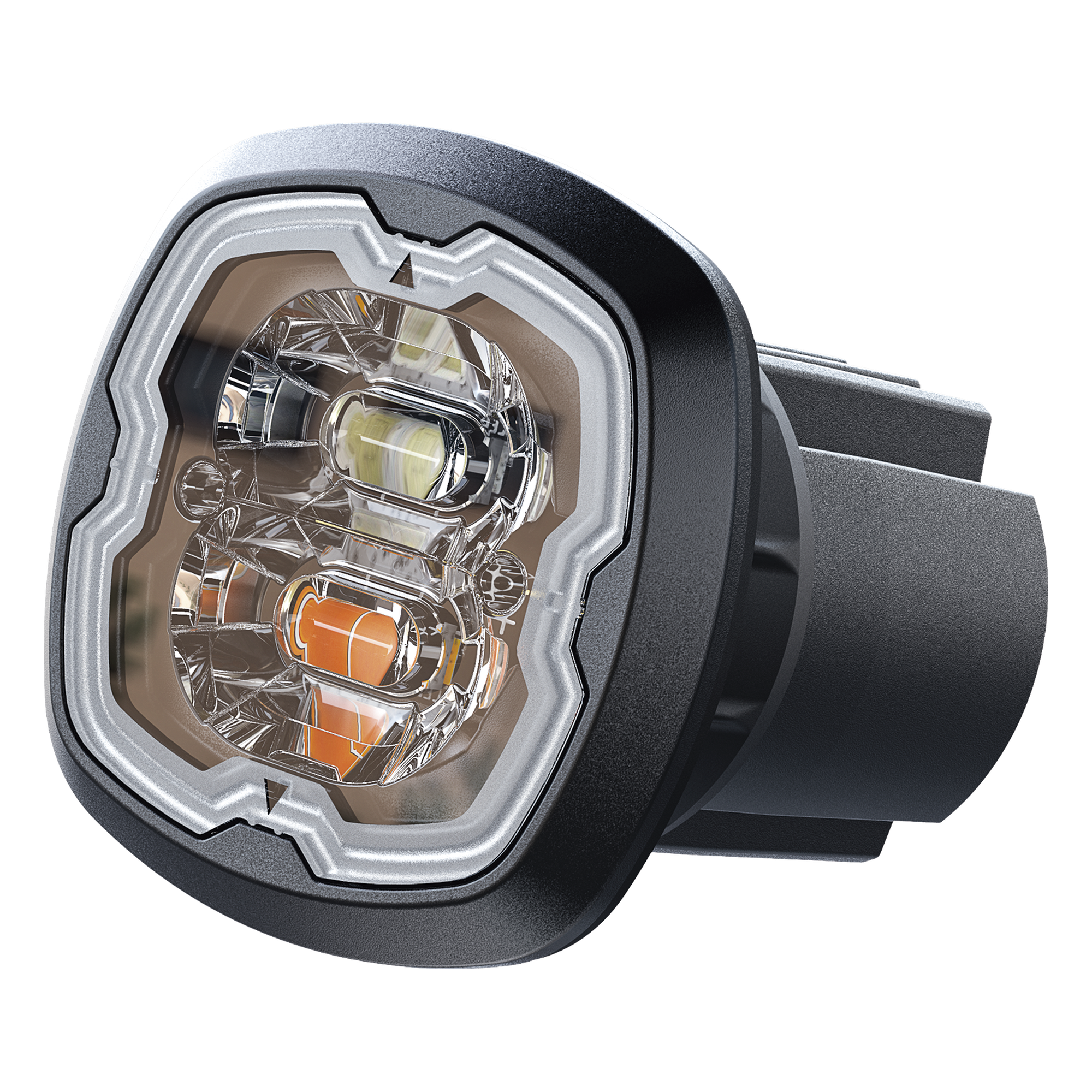 Luz de Advertencia Empotrable / 6 LED Dual Color Rojo/Azul / Homologación ECE R65 Clase I / IPX7 / SAE J595 Clase 1 — SIGNALPRO · SKU SPF16RB