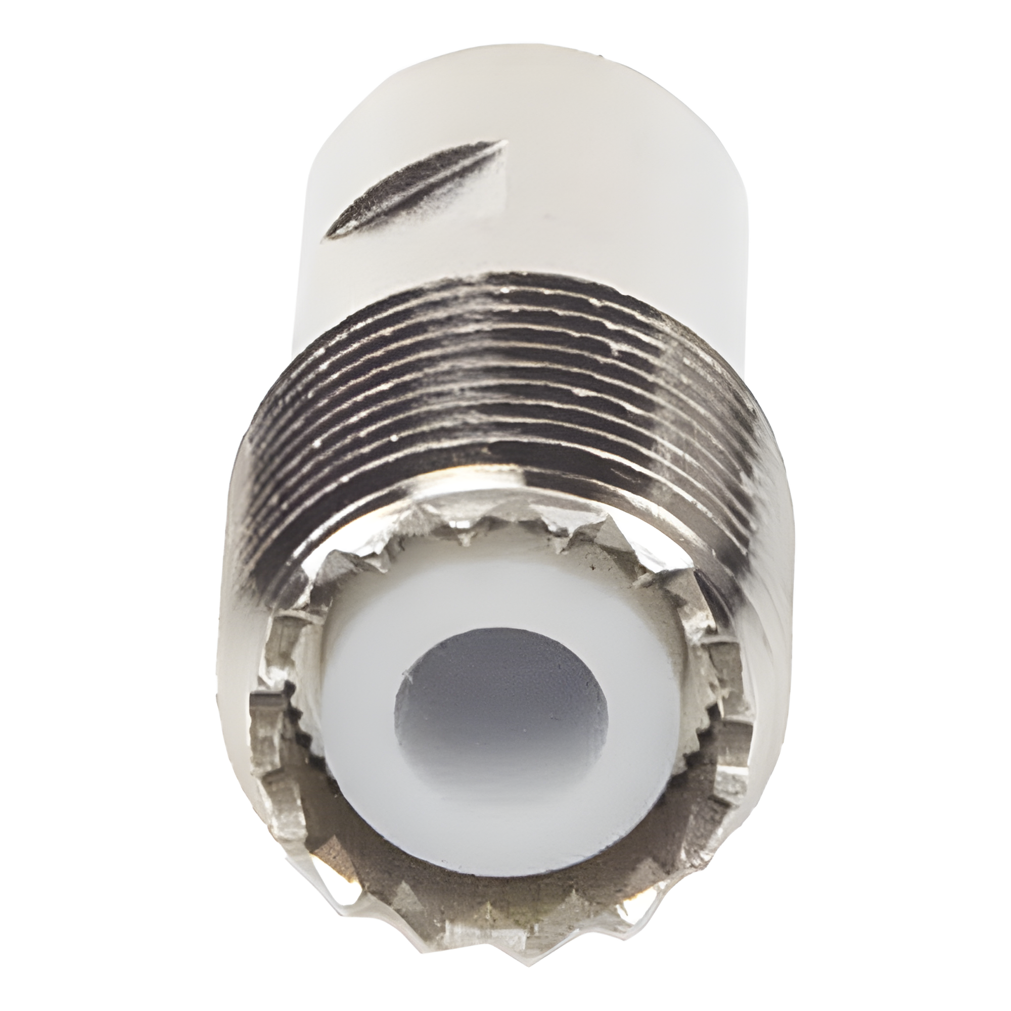 Conector UHF hembra / SO-239 / Roscable / RG-58/U / RG-142/U / Bronce niquelado / Teflón — RF INDUSTRIES,LTD · SKU RFU-520