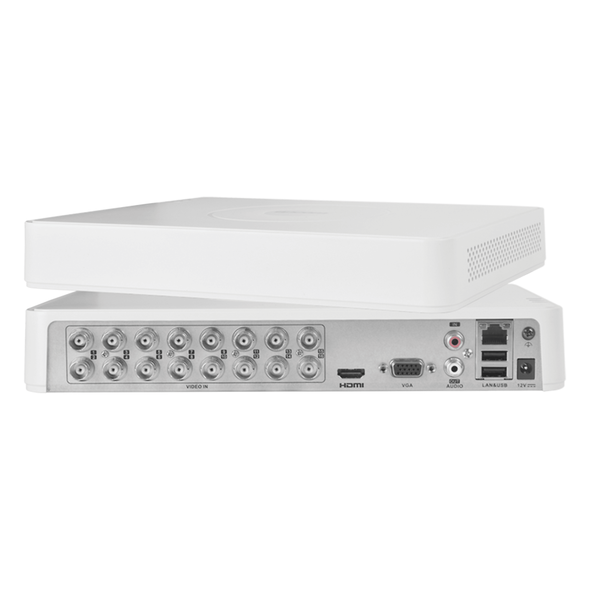 DVR Híbrido / 16 Canales TurboHD + 2 Canales IP / 2 Megapixel (1080p) Lite / AcuSense Lite / Audio Bidireccional / H.265+ / 1 Bahía HDD / Salida Full HD