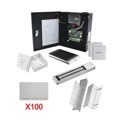 Kit de Control de Acceso con TARJETA para 1 Puerta con lector de Entrada y Salida  / TODO INCLUIDO / Software IVMS4200 incluido — HIKVISION · SKU KIT-TARJETA-01