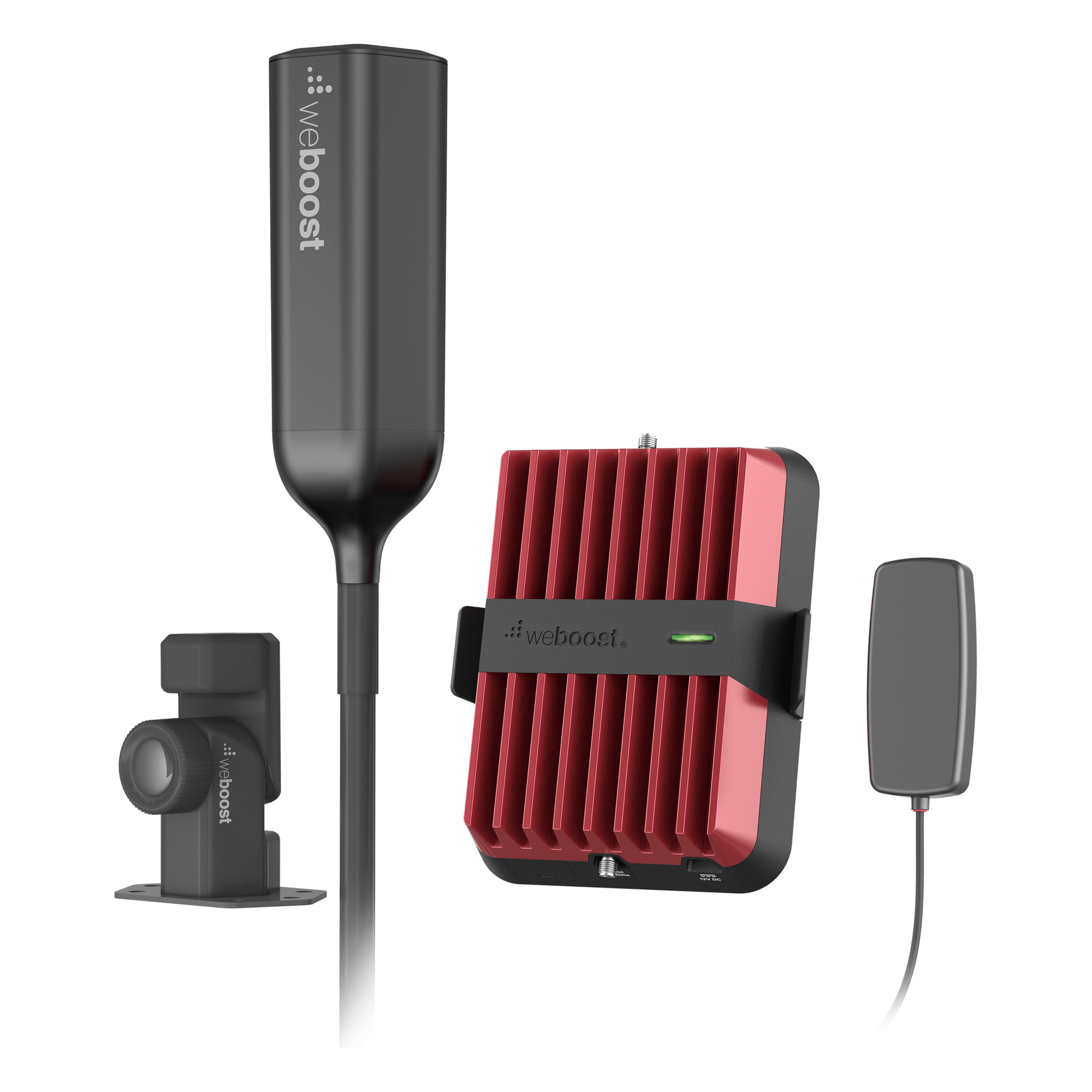 Amplificador Celular Vehicular / 32X Amplificación / Tribanda 850/1900/1700 MHz / Ganancia 50 dB / Antena Omnidireccional Plegable / Todo Terreno — WILSONPRO / WEBOOST · SKU 532-061