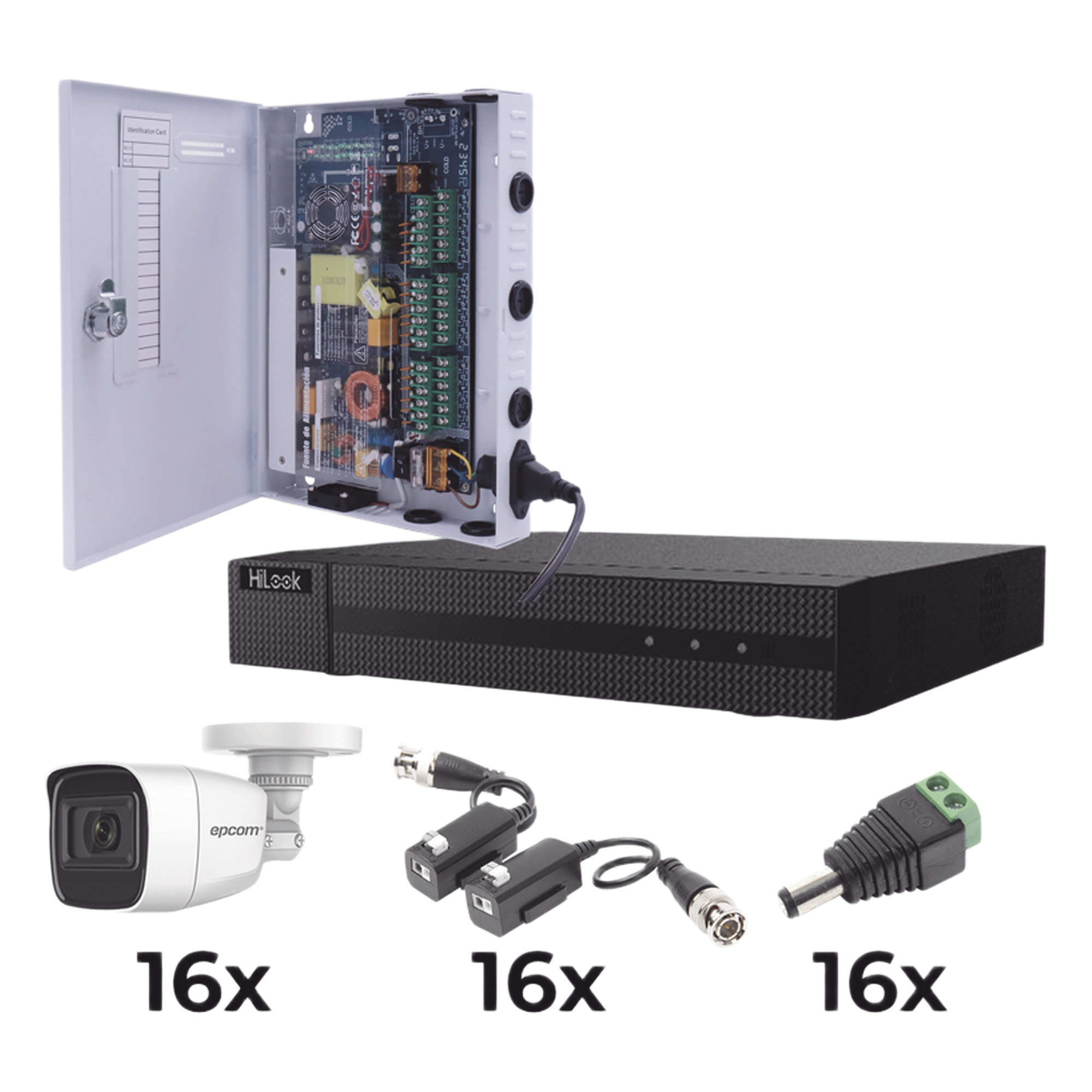 Kit de Videovigilancia TurboHD / DVR 16 Canales / 16 Cámaras Bala 1080p / Audio por Coaxitron / IR 25 m (82 ft) / Fuente de Poder 20A — EPCOM PROFESSIONAL · SKU KESTX8T16BGP/A