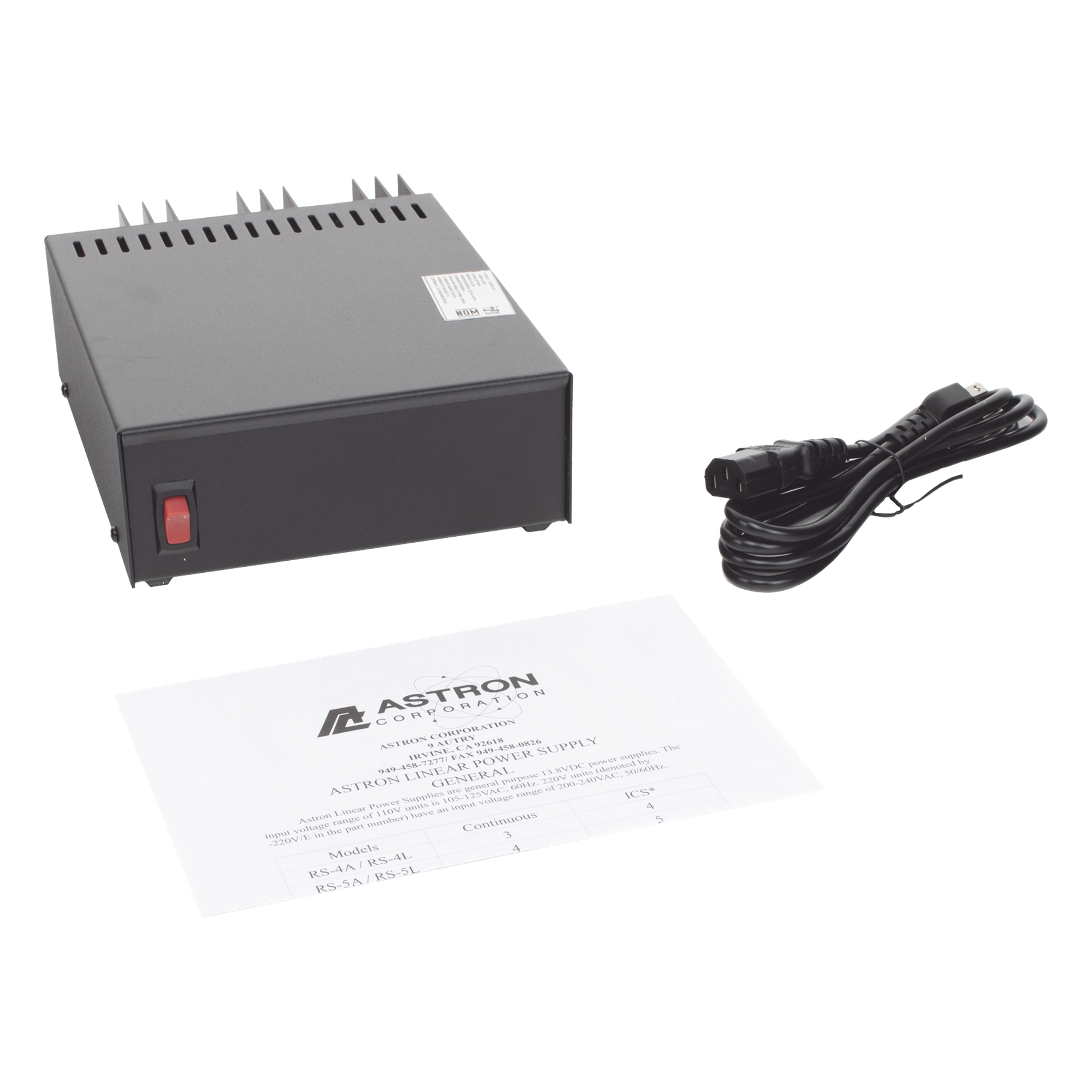 Fuente de poder lineal regulada / 13.8Vcc / 7A continua / 11A máxima / 115Vca / 0.58 x 0.22 x 0.81 ft