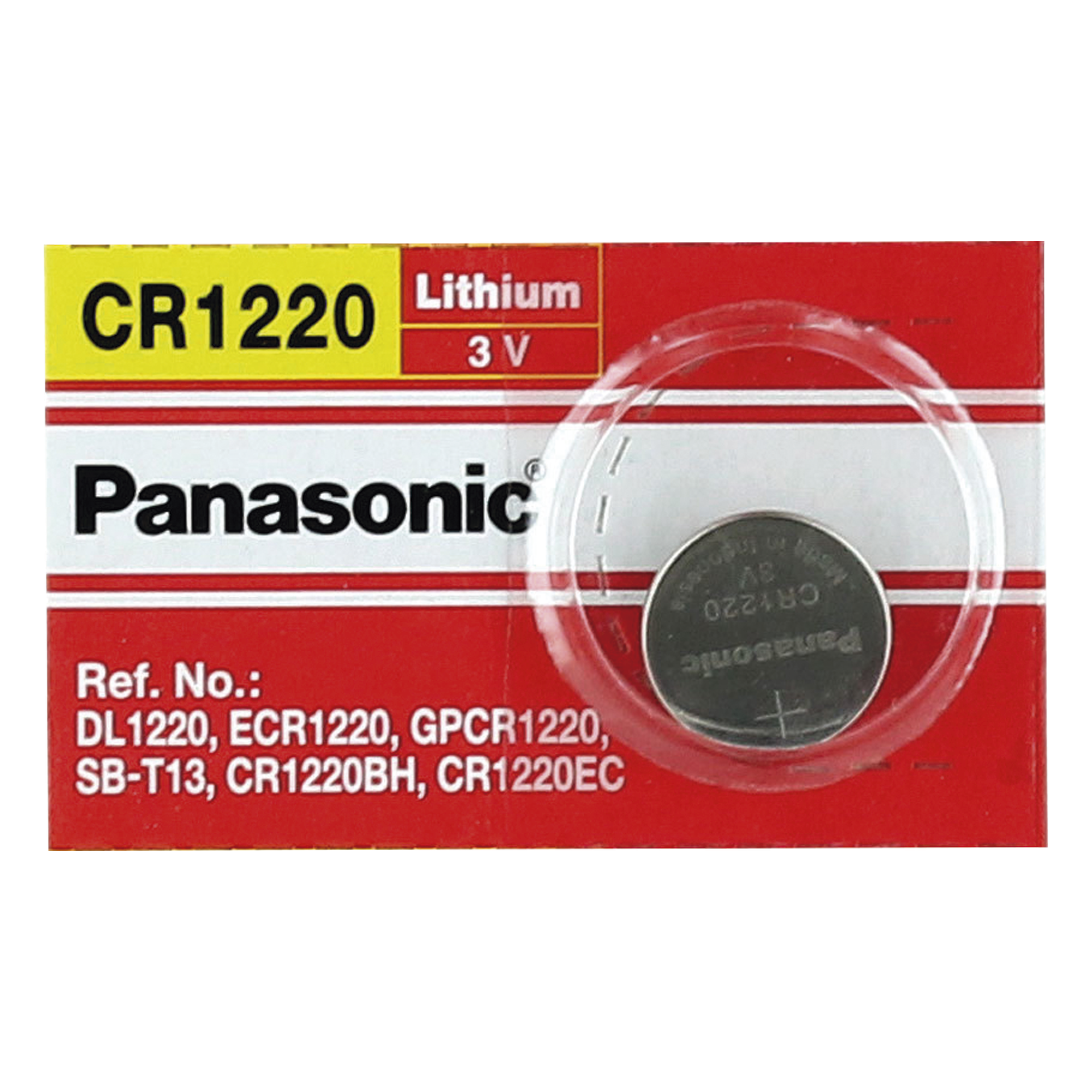 Batería de Litio tipo Moneda / 3V / 35 mAh / CR1220 / No Recargable / -30°C a +60°C — PANASONIC · SKU CR1220