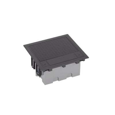 Caja de Suelo Simon Serie S / Para Voz, Datos o Contactos Eléctricos / Capacidad para 2 Módulos / Con Registro Integrado para Fijación en Concreto / Profundidad Ajustable de 70 a 100 mm (2.76 a 3.94 pulgadas) / Alta Resistencia Mecánica y Térmica