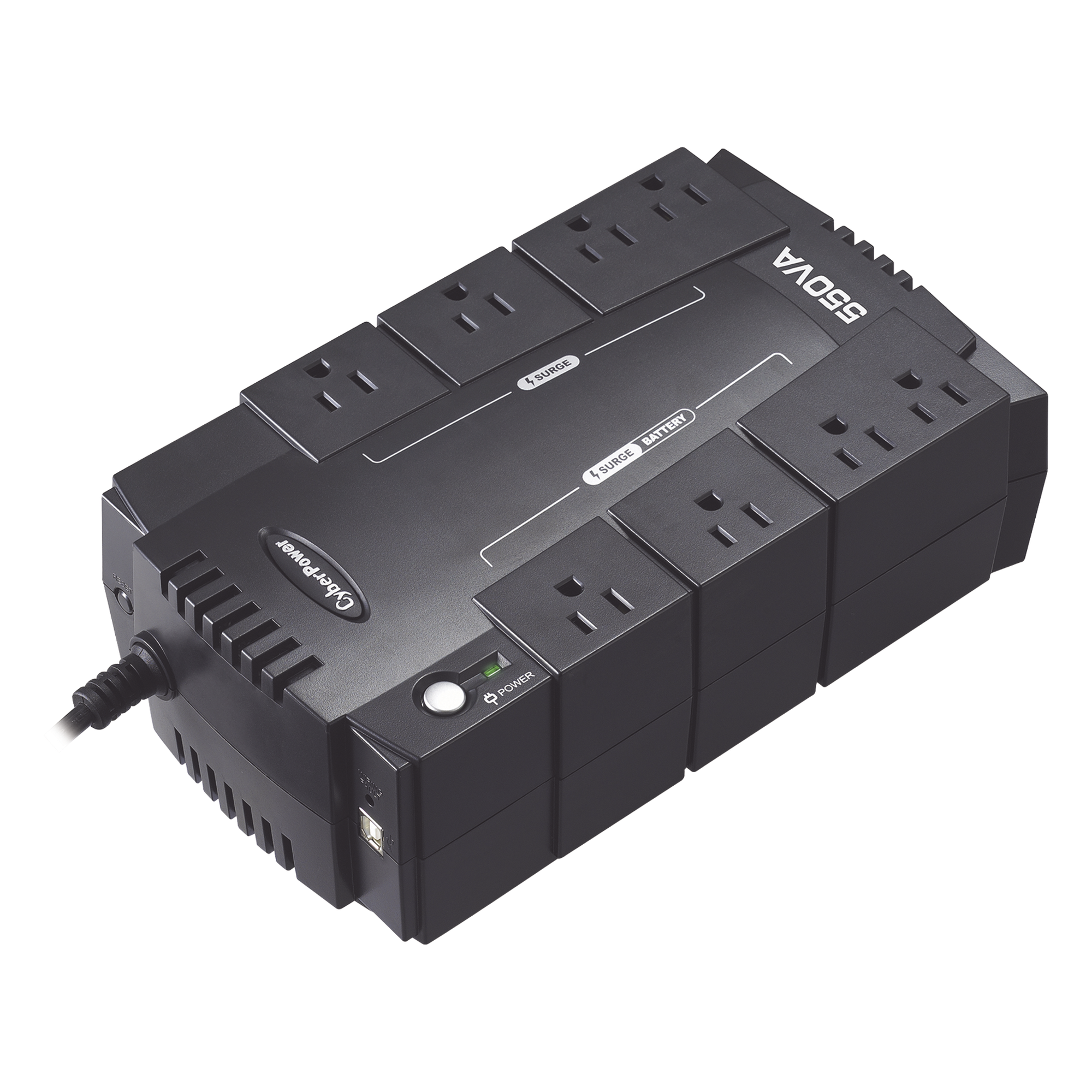 UPS de 550 VA/330 W, Topología Standby, Entrada 120 Vca NEMA 5-15P, Tipo Gabinete Compacto, Con 8 Tomas NEMA 5-15R