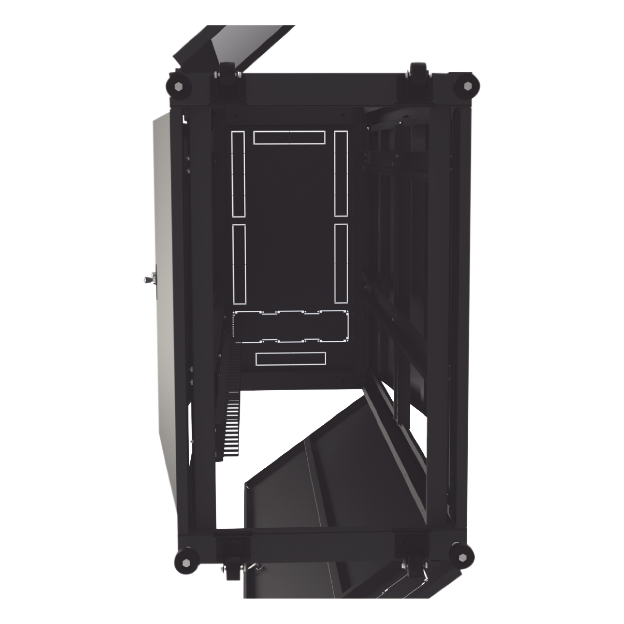 Gabinete Rack de Piso / 19" Estándar / 42UR / 600 mm x 1000 mm / Acero / Puerta con Cristal Templado
