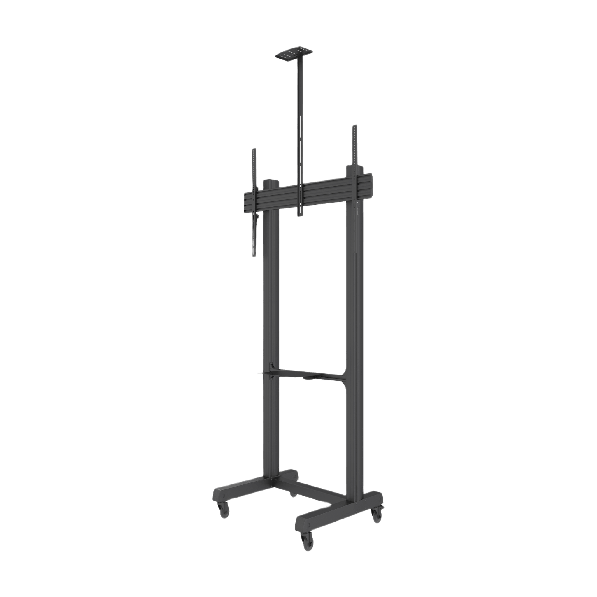 Montaje de Piso Móvil para Pantallas de  65 in a 100 in | vesa 100 x 100 hasta 1000 x 600 | carga maxima soportada 120kg| Fabricado en aluminio y acero