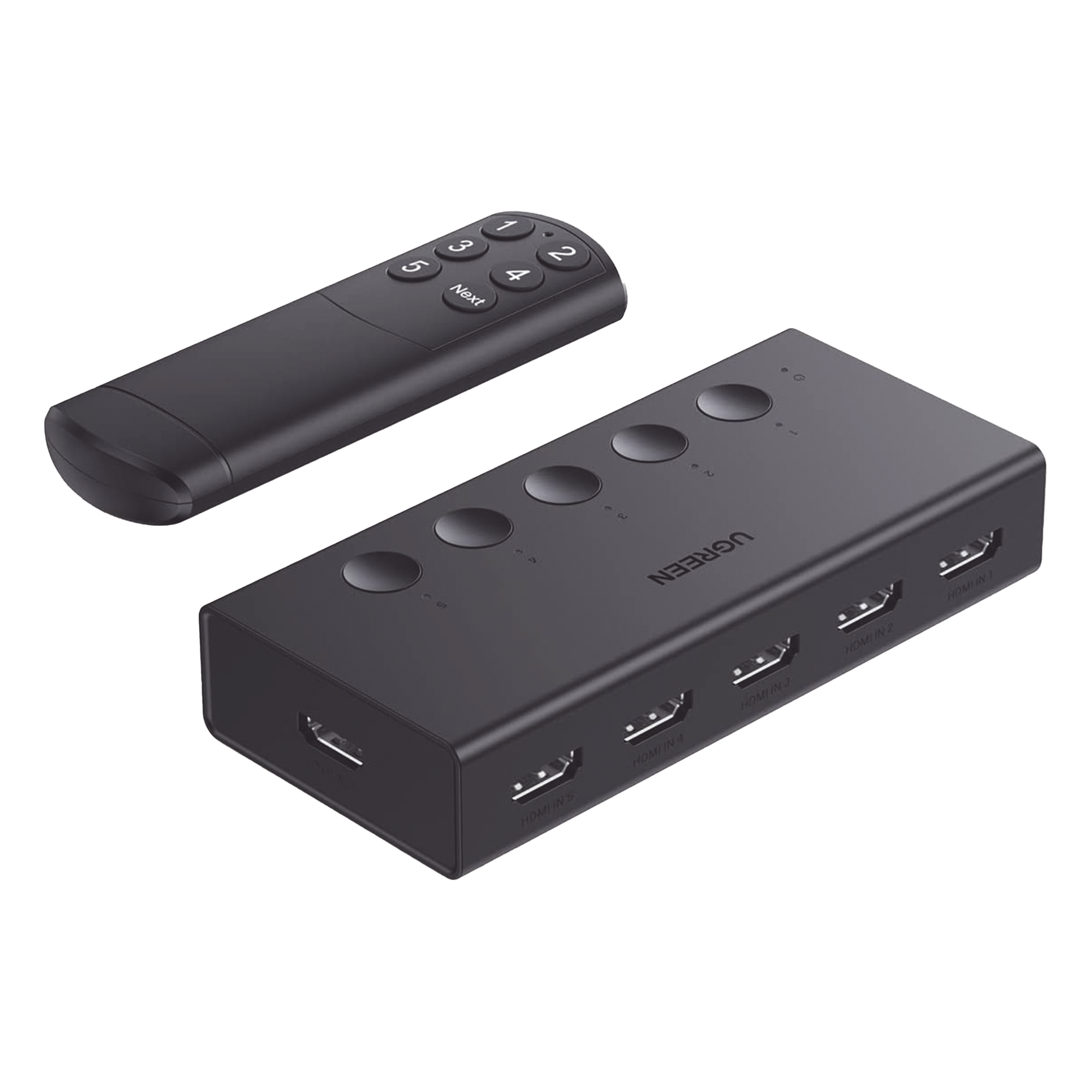 Conmutador HDMI / 5 Entradas 1 Salida / 4K@60Hz / HDMI 2.0 / 18Gbps / IR 10m (32.81 pies) / USB-C — UGREEN · SKU 90512
