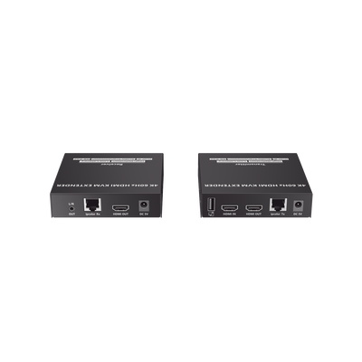 Kit Extensor KVM (HDMI y USB) hasta 120 metros | Transmite el Video y Controla tu DVR vía USB a distancia | Soporta resolución 4K @60Hz | Cat 6, 6a y 7 | Salida Loop en el Tx para visualización local  