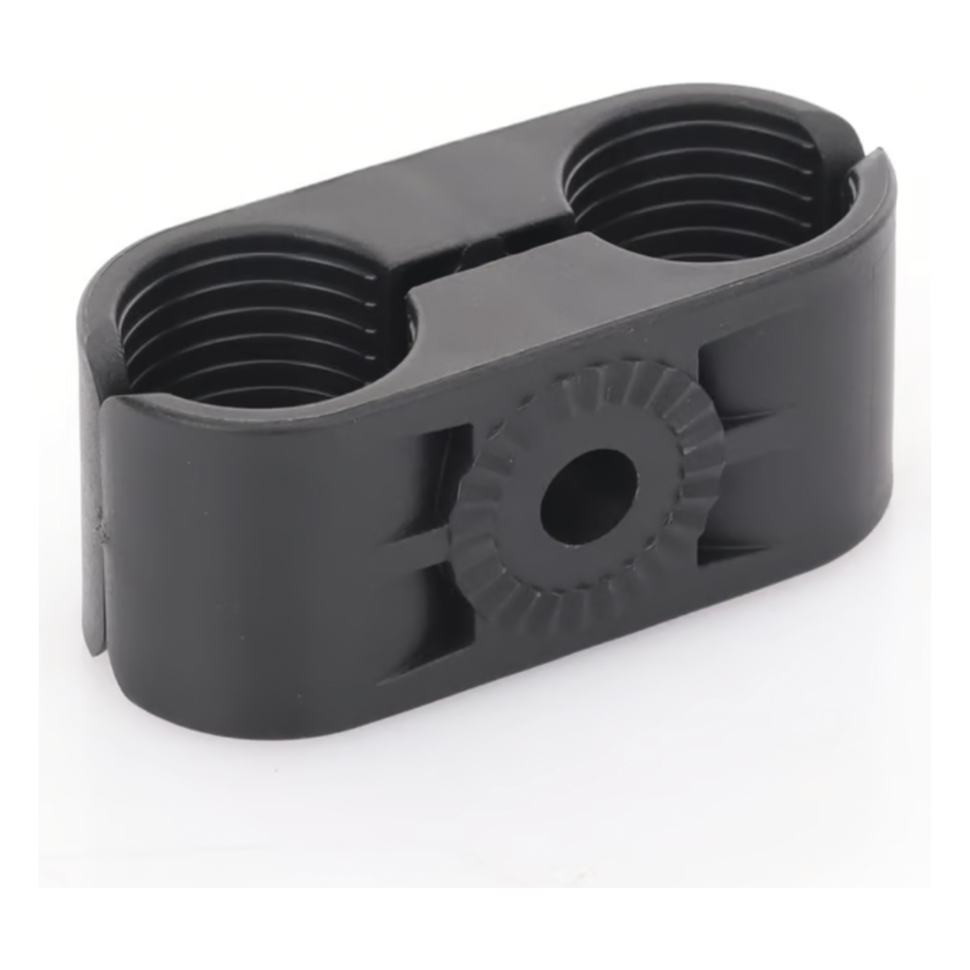 Sujetador Plástico para Cable Coaxial / 7/8" / Doble Capacidad / Montaje Varilla 3/8" o M10 / Rango 1.063 a 1.122"