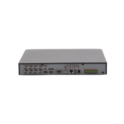 DVR 8 Canales TurboHD + 8 Canales IP / 8 Megapixel (4K) / Acusense (Evita Falsas Alarmas) / Audio por Coaxitron / 1 Bahía de Disco Duro / 8 Entradas de Alarma / 4 Salidad de Alarma / H.265+ 
