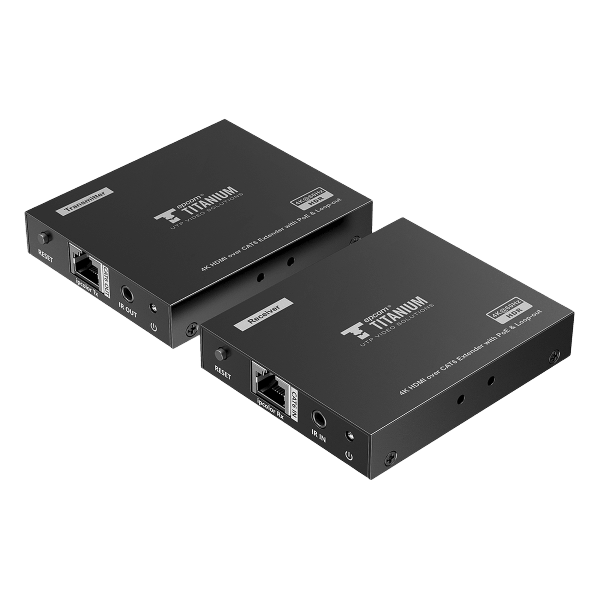 Extensor HDMI / 4K@60 Hz / 70 m (229.7 ft) / Cero Latencia / Sin Compresión / PoC / Audio 3.5 mm / Control IR Bidireccional — EPCOM TITANIUM · SKU TT-672PRO