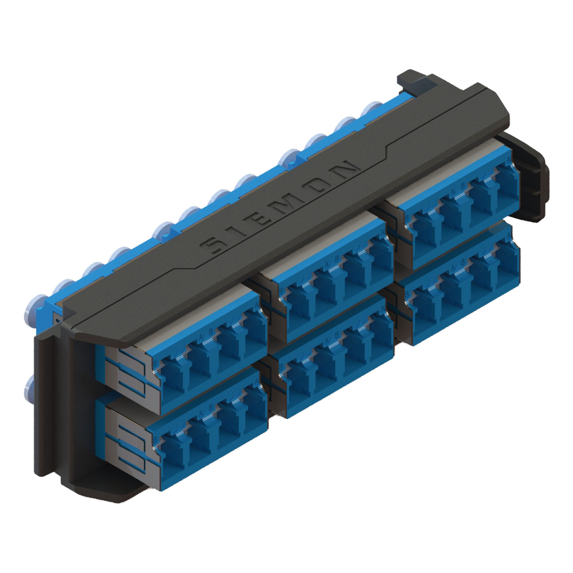 Placa Acopladora / 12 Conectores Dúplex LC/UPC / 24 Fibras Monomodo / LightVerse — SIEMON · SKU LVA24-LCU-BC-A
