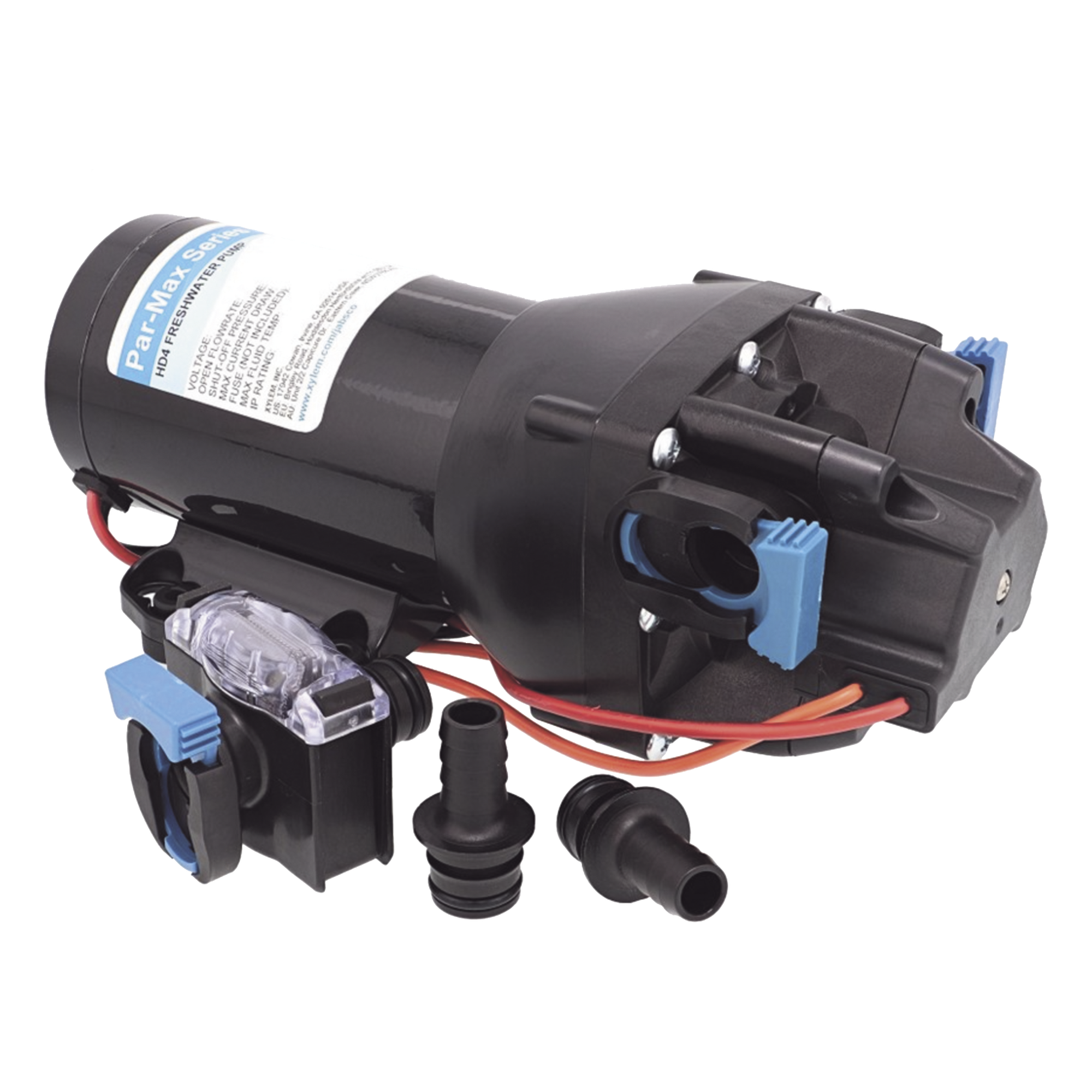 Bomba Diafragma Marina / 12 V / 4 GPM / 40 PSI / Autocapado 2.4 m (7.9 ft) / IPX6 — JABSCO · SKU Q401J-115S-3A