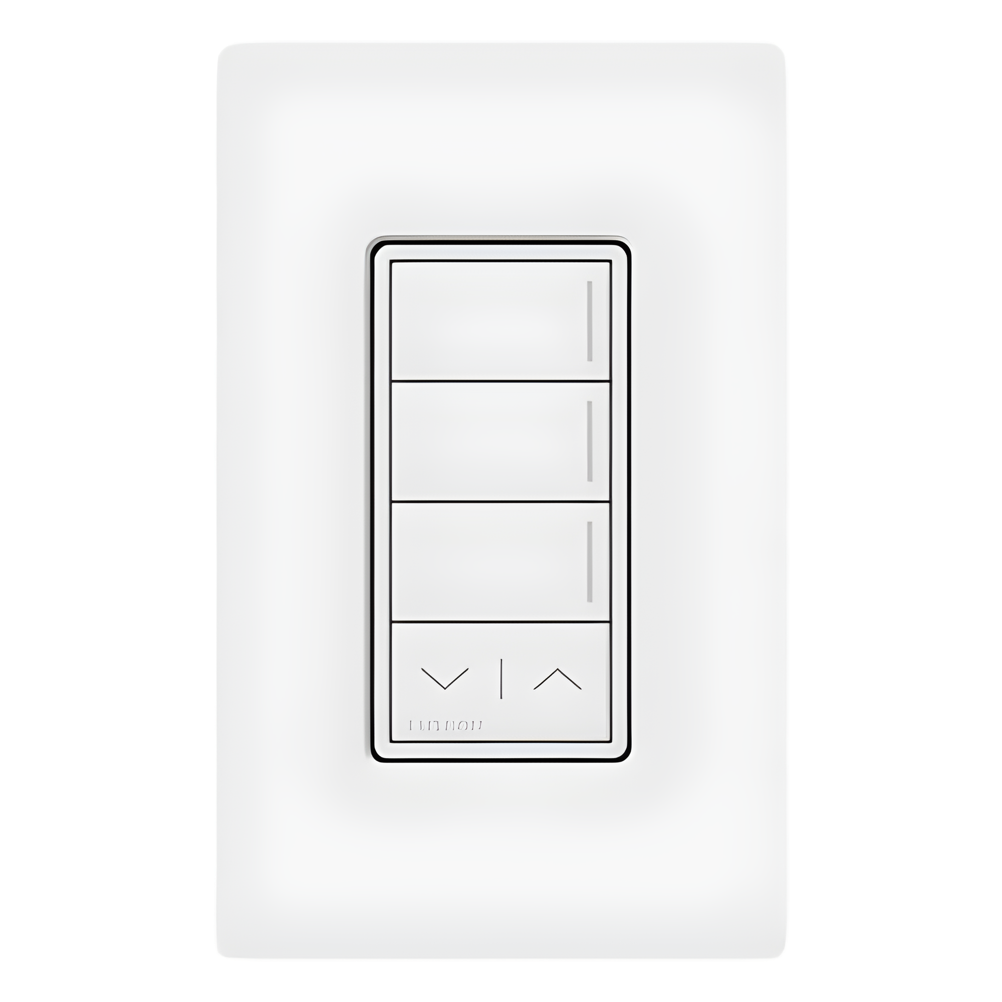 Teclado de Escenas Inalámbrico / 3 Botones Programables / Subir y Bajar / RF 2.4 GHz / Alcance 22.8 m (74.8 ft) / 120-277 V — LUTRON RADIORA 3 · SKU RRSTW3RLWH