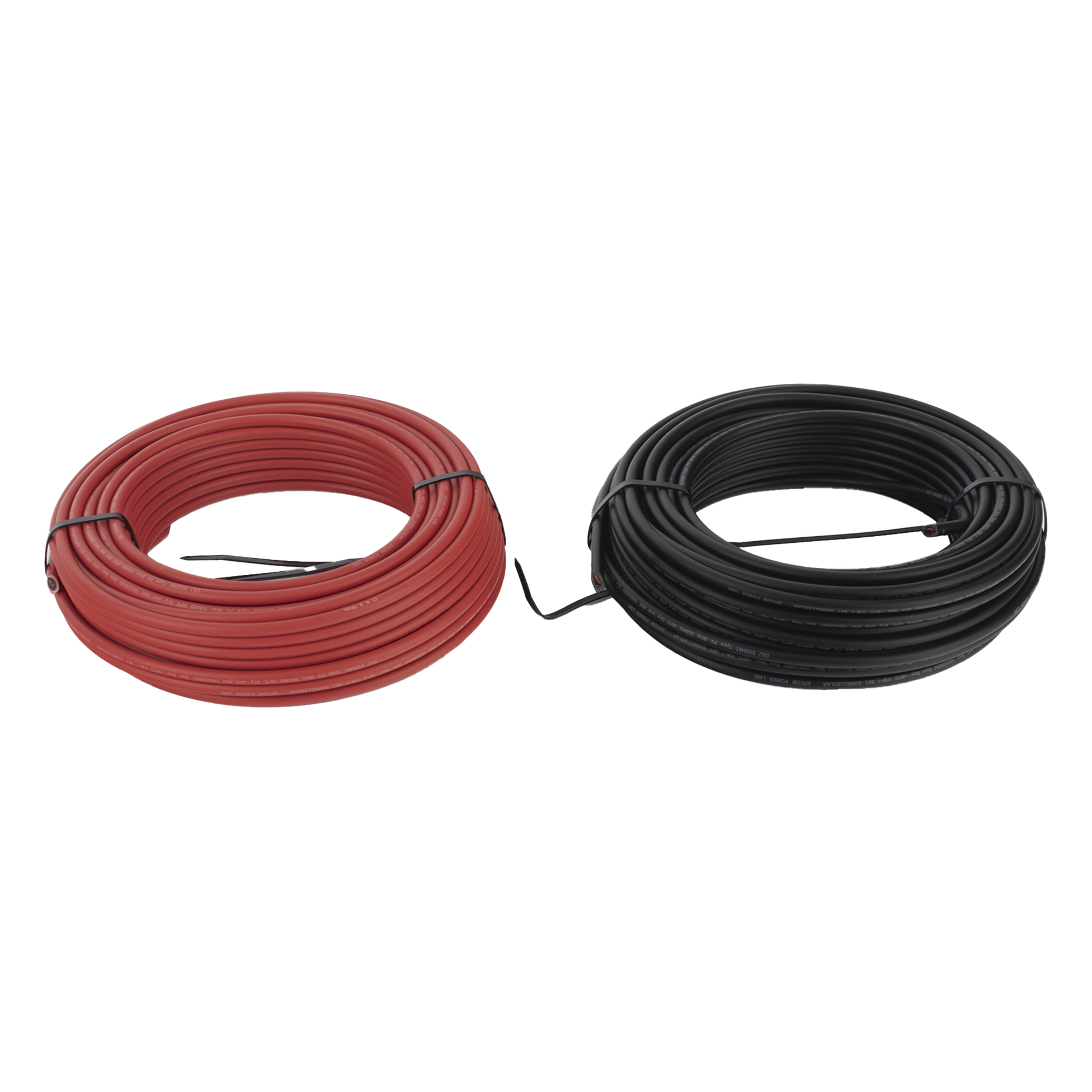Kit Cable Fotovoltaico / 2 Rollos de 100 m (328 ft) / Calibre 10 AWG (6 mm²) / Cobre Tipo PV / 1000/2000 V / -40°C a 120°C