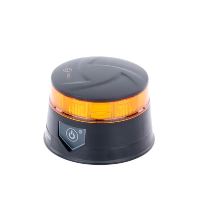 Baliza LED Recargable / Color Ámbar / IP67 / 12-24 V / 7 Patrones de Destello / Montaje Magnético y Succión — ECCO · SKU EB5200A