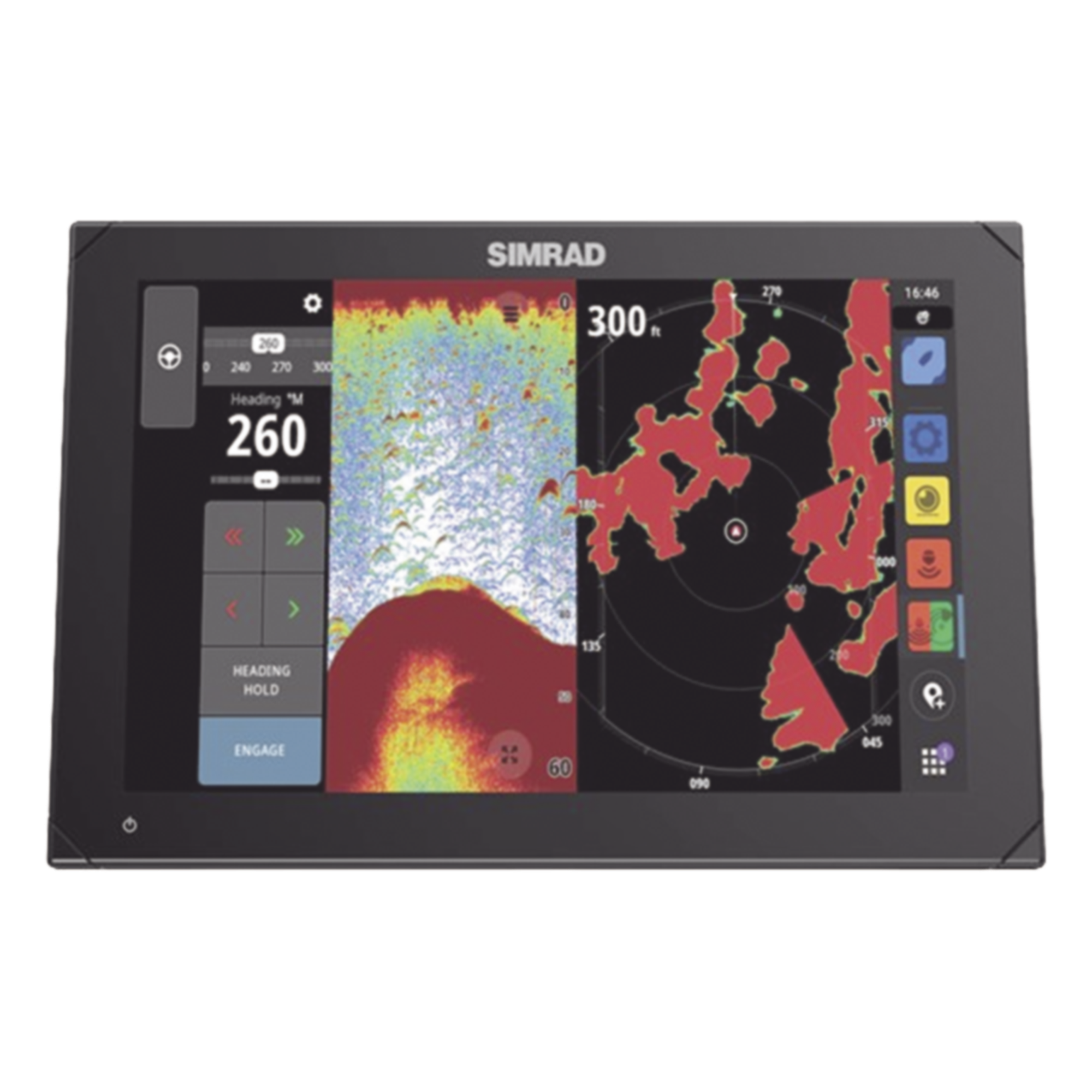 Pantalla de Navegación / 12 pulgadas / SolarMAX IPS HD / Integración Mercury SmartCraft / Compatibilidad Radar HALO / Red NMEA 2000 / Ethernet y USB — SIMRAD · SKU 000-15370-001