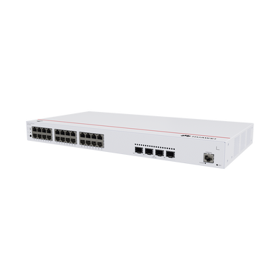 Switch de Acceso eKit Administrable / Capa 2 / 24 Puertos PoE+ Gigabit + 4 Puertos SFP+/SFP + Puerto de Consola  / Poe Perpetuo / Presupuesto PoE 400 W / Sin Licenciamiento