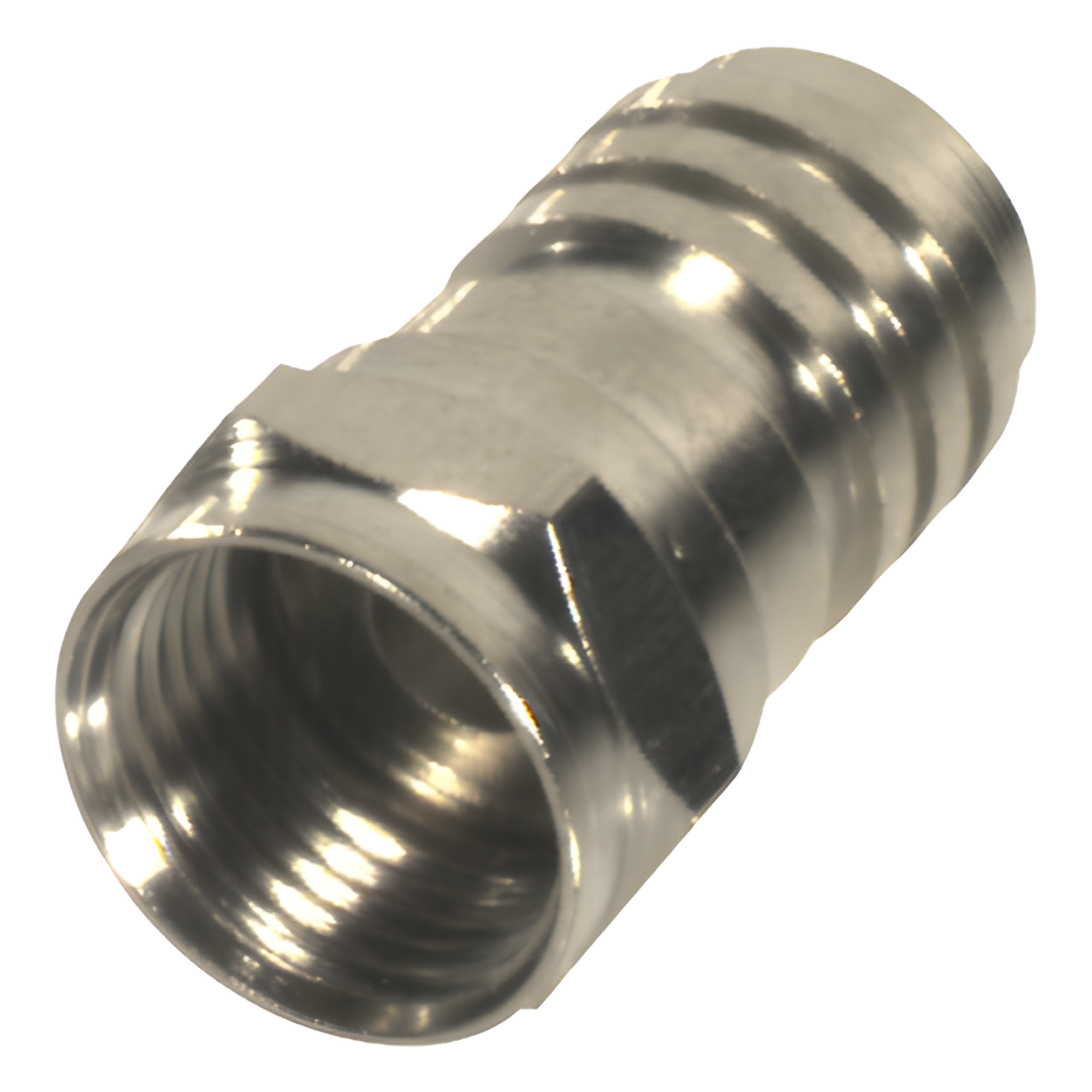 Conector Coaxial F Macho / Plegable / RG-59/U / 75 Ohm / Cuerpo Níquel / 24 mm — RF INDUSTRIES,LTD · SKU RFF-1402-D