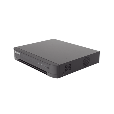 DVR Pentahíbrido / 12 Canales / 8 TURBOHD + 4 IP / 5 Megapixel Lite / Audio Bidireccional por Coaxitron / AcuSense / H.265+ / 1 Bahía HDD 10 TB / Salida HDMI y VGA Full HD