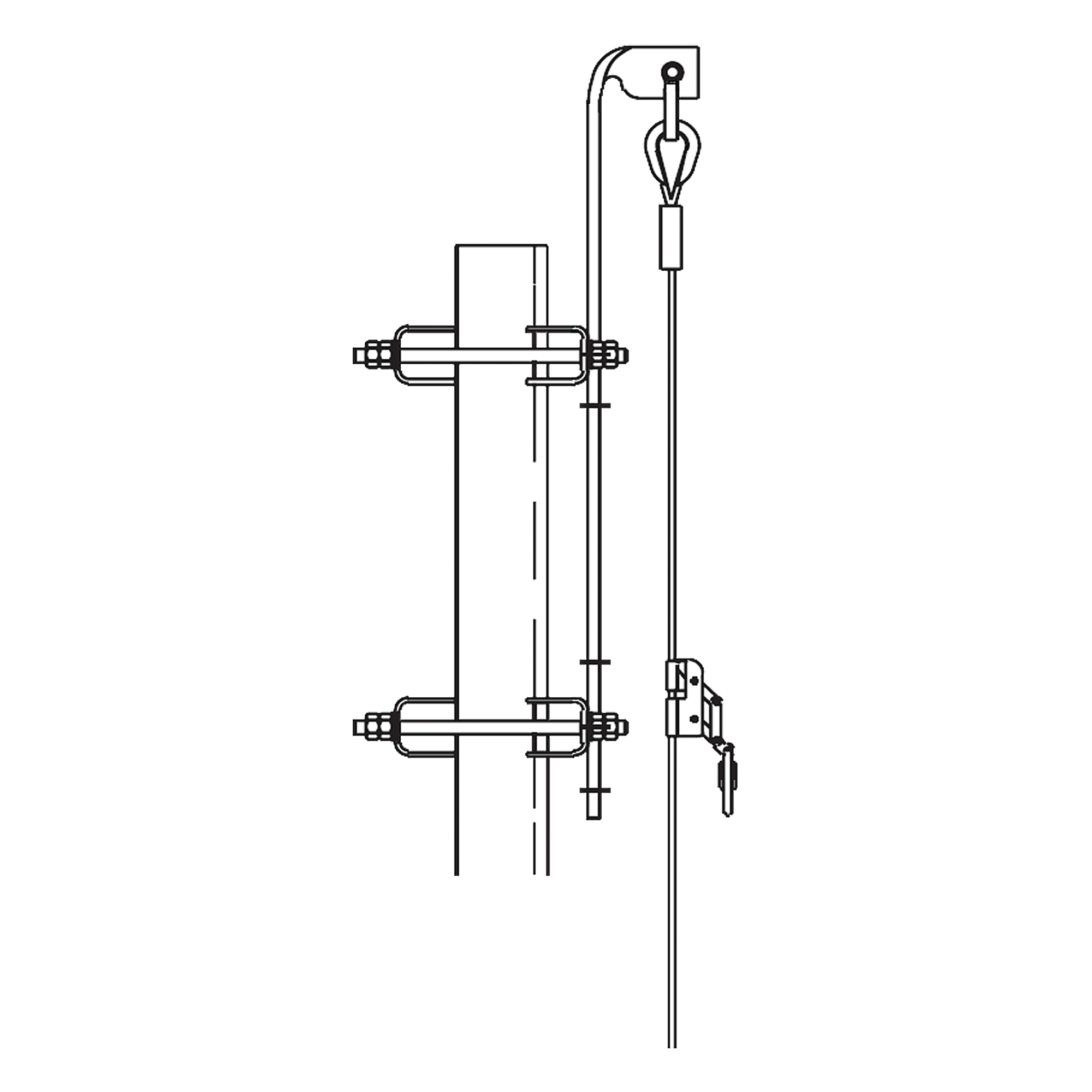 Línea de Vida Horizontal / 57.9 m (190 ft) / Acero Galvanizado / Resistente a la Intemperie / Compatible Super Titan — Trylon · SKU TRY-ST-LV190