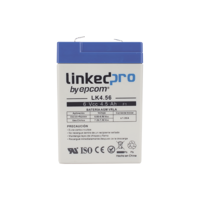 Batería de respaldo 6 V | 4.5 Ah | AGM | Especial para Seguridad Electrónica | UPS  | Sistemas de Emergencia  | Vida útil 5 años | Terminales F1  + Adaptador F2
